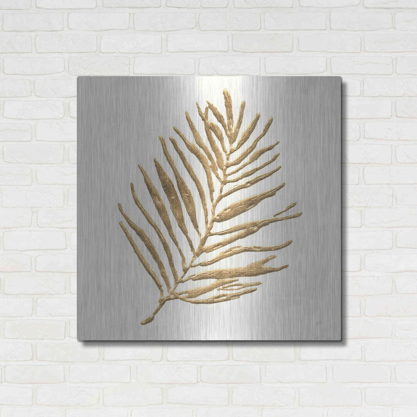 Luxe Metal Art 'Gilded Palm V' by Chris Paschke, Metal Wall Art,36x36