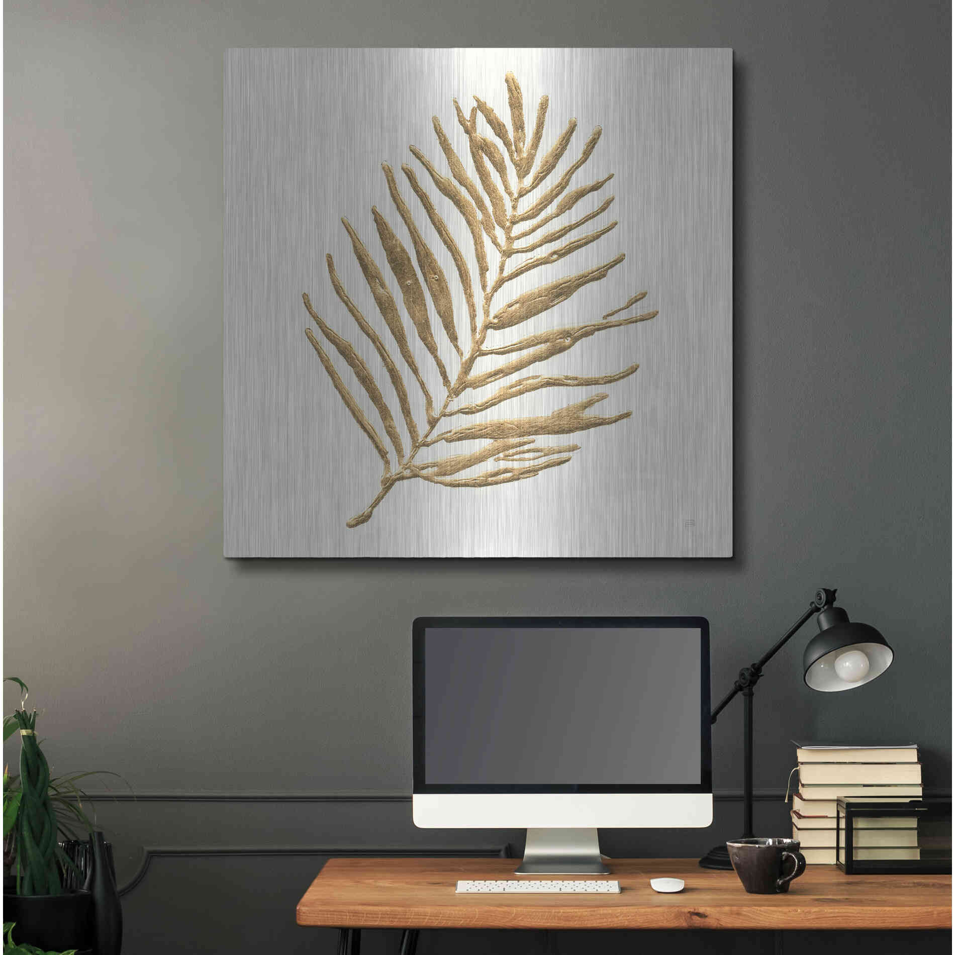 Luxe Metal Art 'Gilded Palm V' by Chris Paschke, Metal Wall Art,36x36