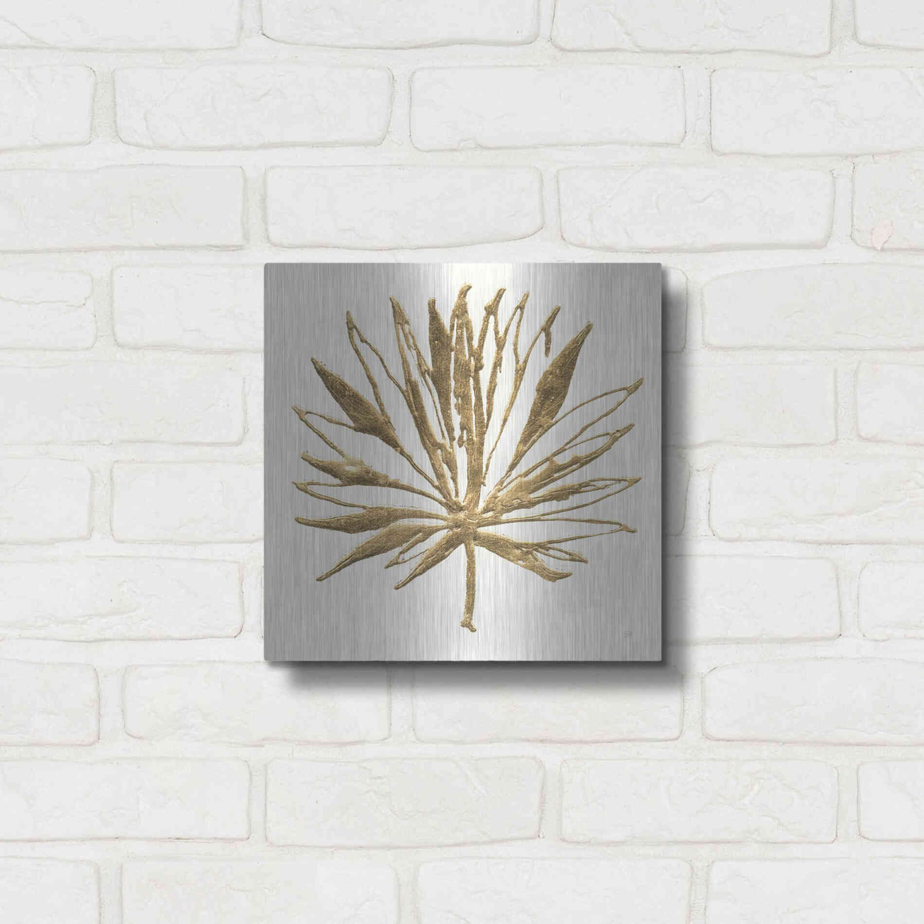 Luxe Metal Art 'Gilded Palm VII' by Chris Paschke, Metal Wall Art,12x12