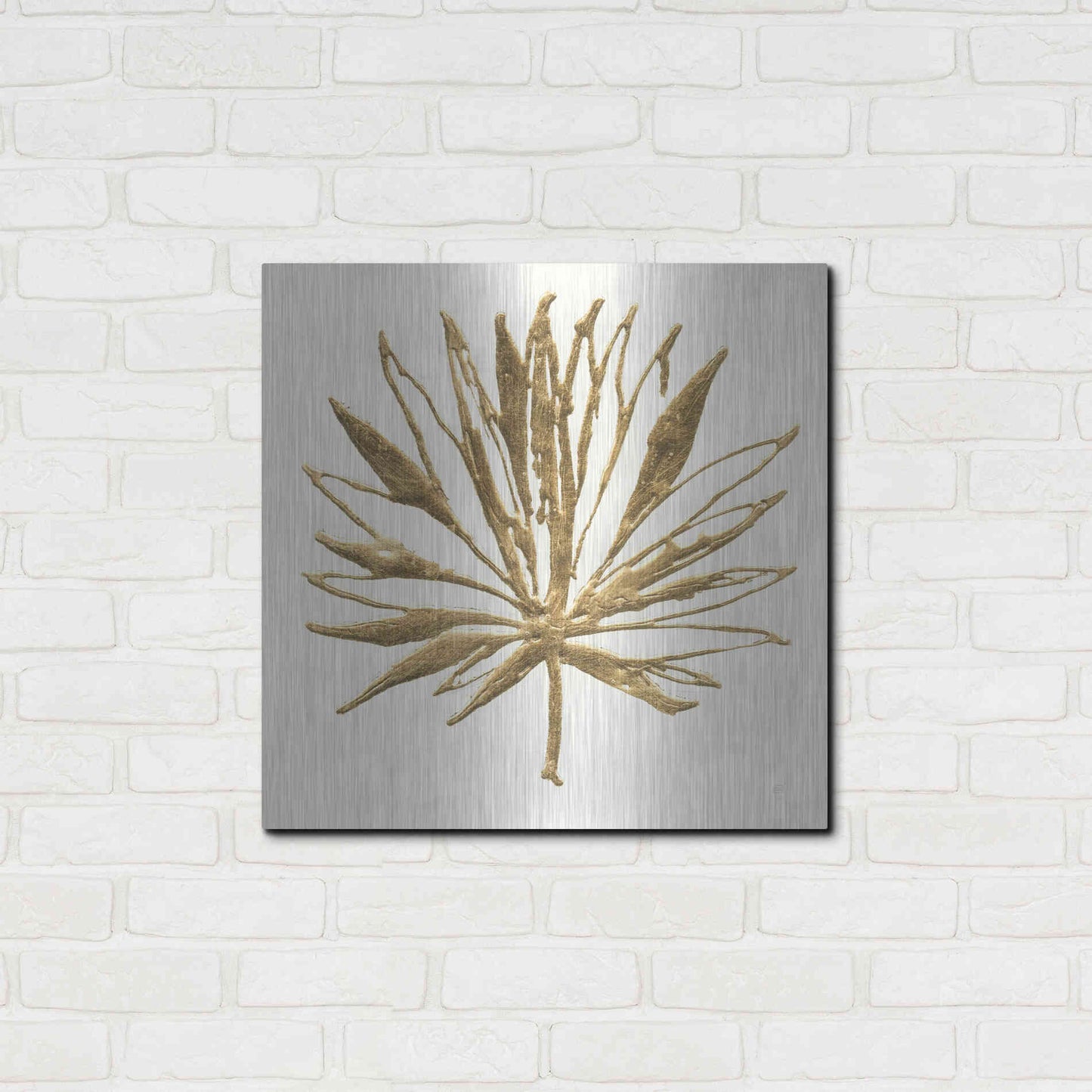 Luxe Metal Art 'Gilded Palm VII' by Chris Paschke, Metal Wall Art,24x24