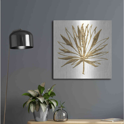 Luxe Metal Art 'Gilded Palm VII' by Chris Paschke, Metal Wall Art,24x24