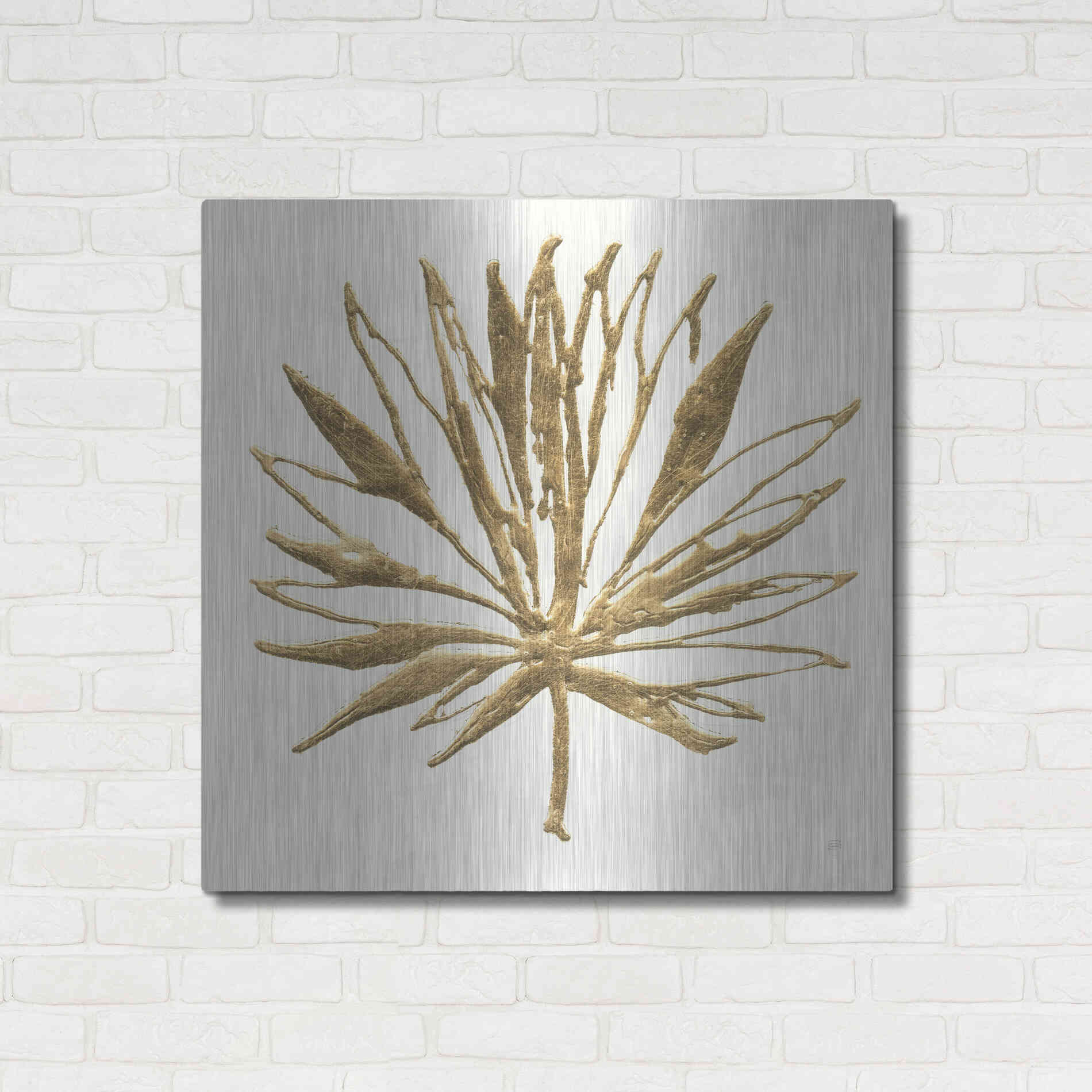 Luxe Metal Art 'Gilded Palm VII' by Chris Paschke, Metal Wall Art,36x36