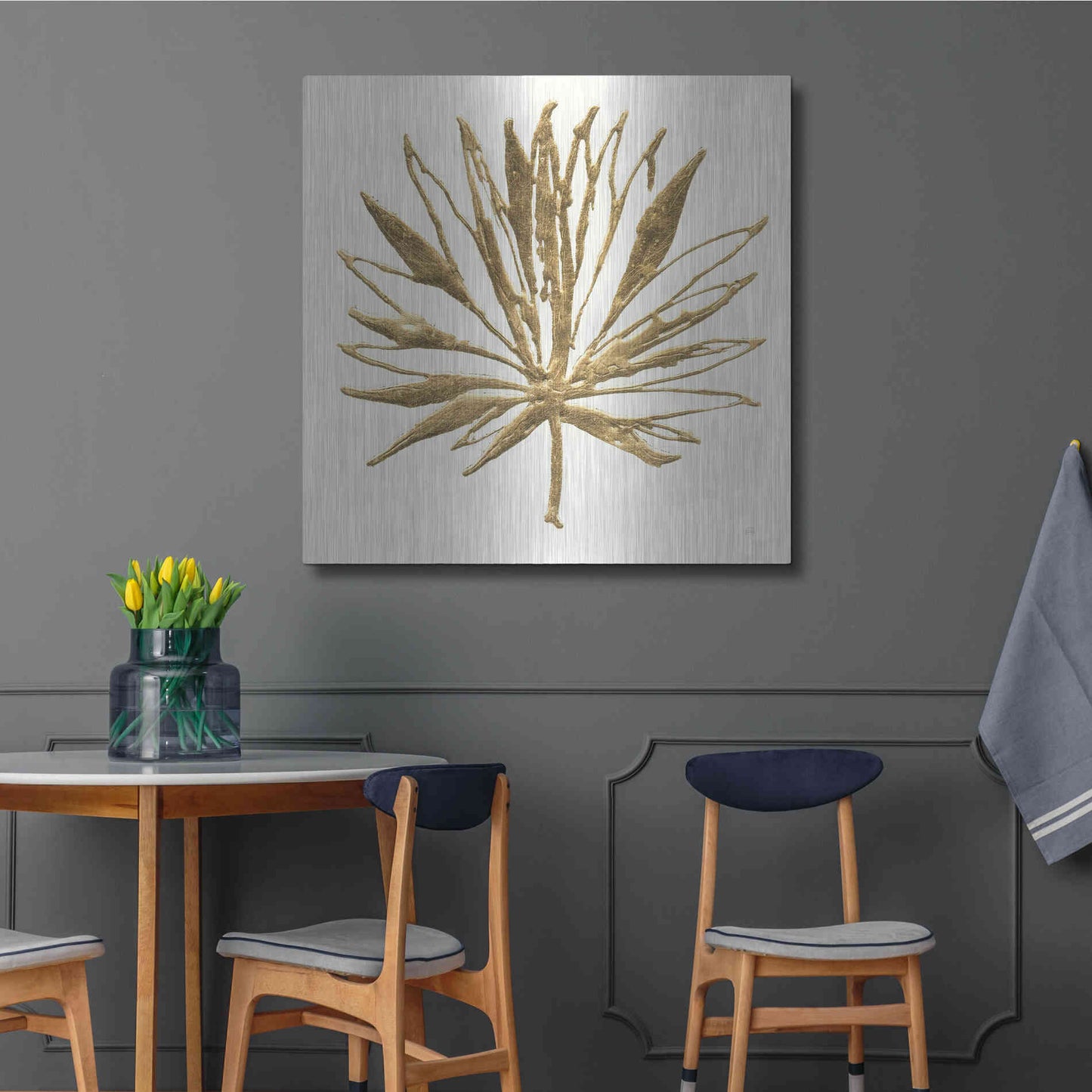 Luxe Metal Art 'Gilded Palm VII' by Chris Paschke, Metal Wall Art,36x36