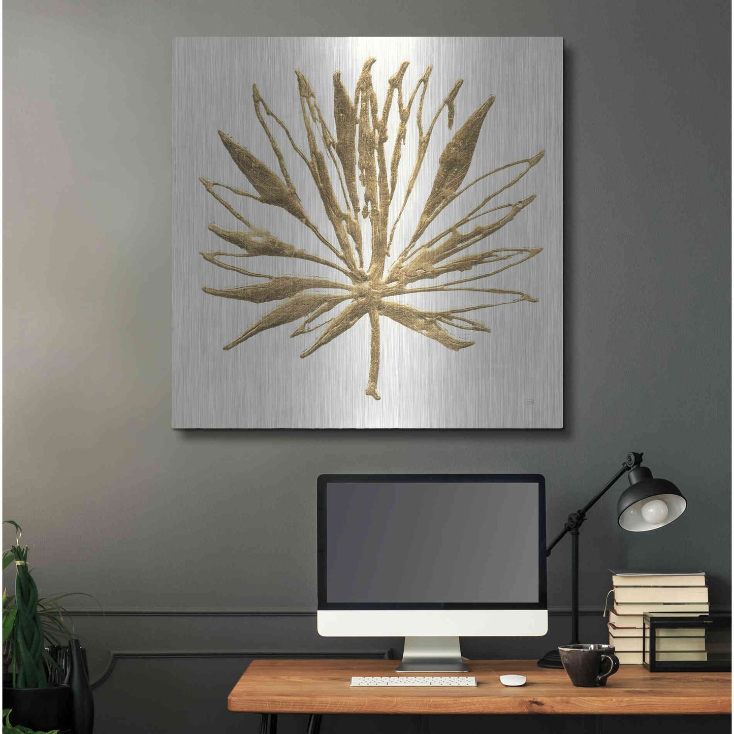 Luxe Metal Art 'Gilded Palm VII' by Chris Paschke, Metal Wall Art,36x36