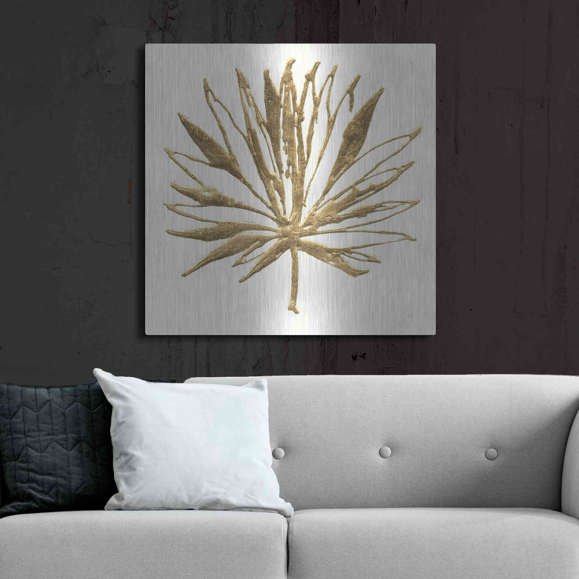 Luxe Metal Art 'Gilded Palm VII' by Chris Paschke, Metal Wall Art,36x36