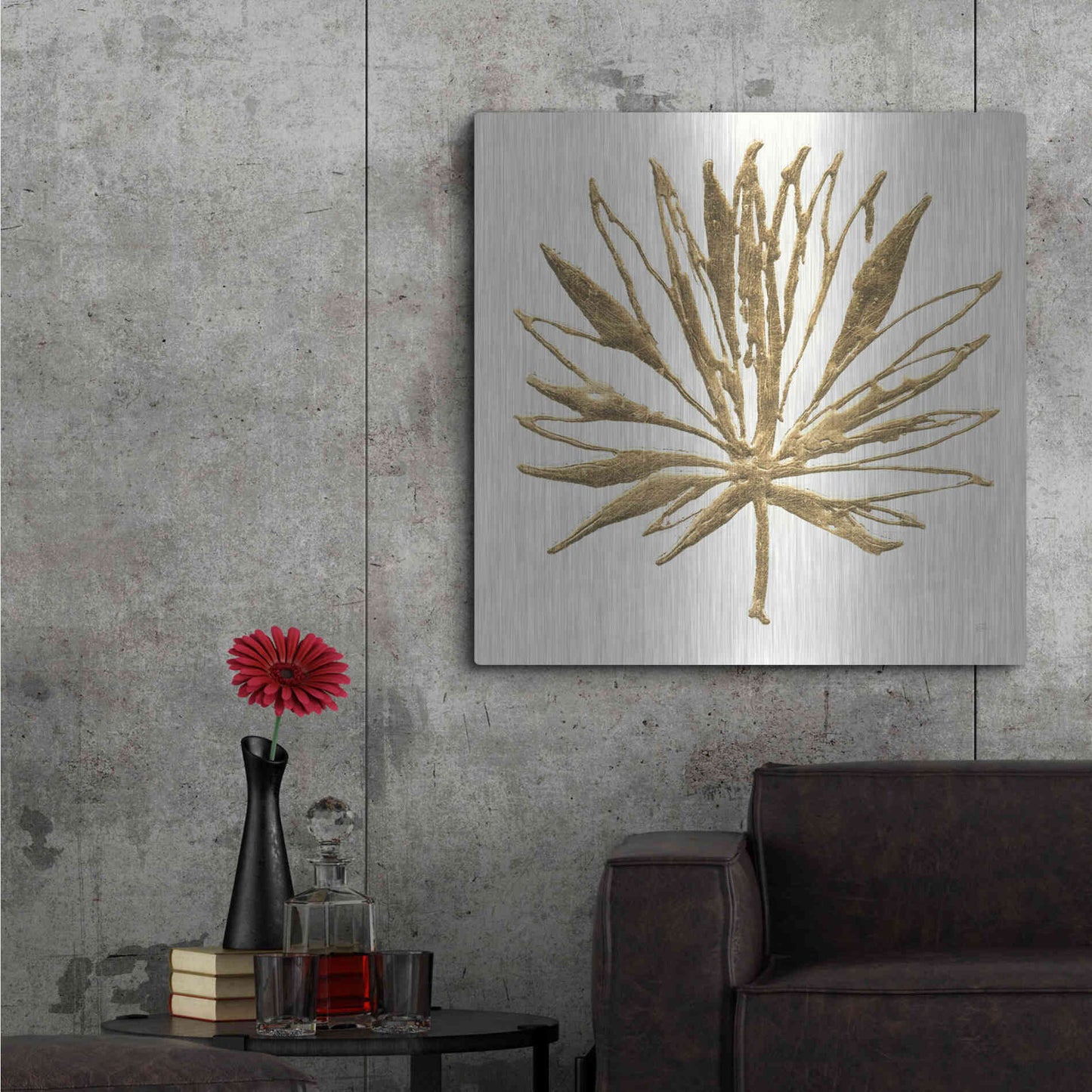 Luxe Metal Art 'Gilded Palm VII' by Chris Paschke, Metal Wall Art,36x36