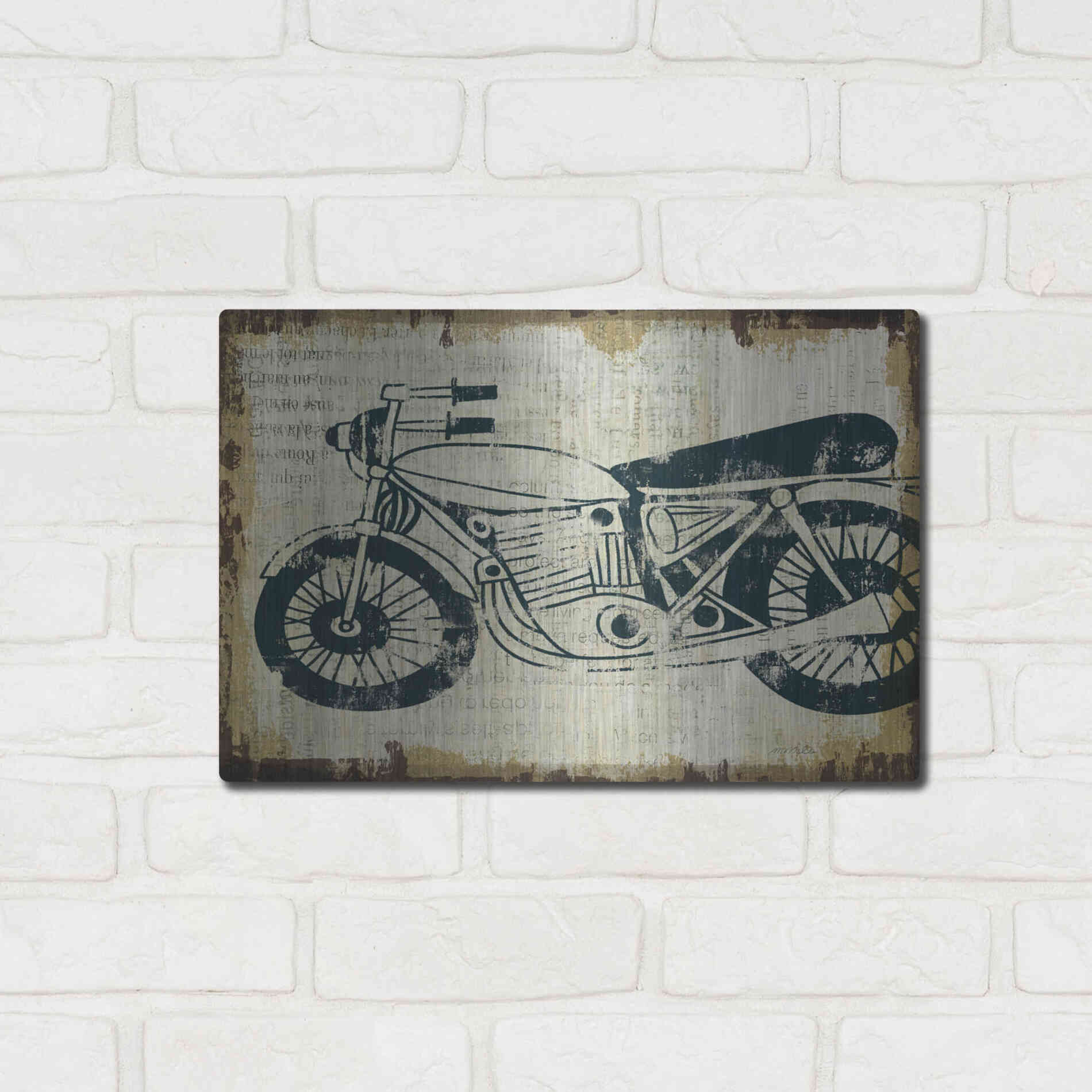 Luxe Metal Art 'American Pop Moto' by Michael Mullan, Metal Wall Art,16x12