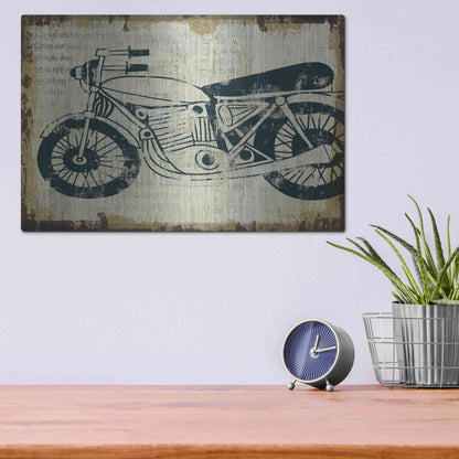 Luxe Metal Art 'American Pop Moto' by Michael Mullan, Metal Wall Art,16x12