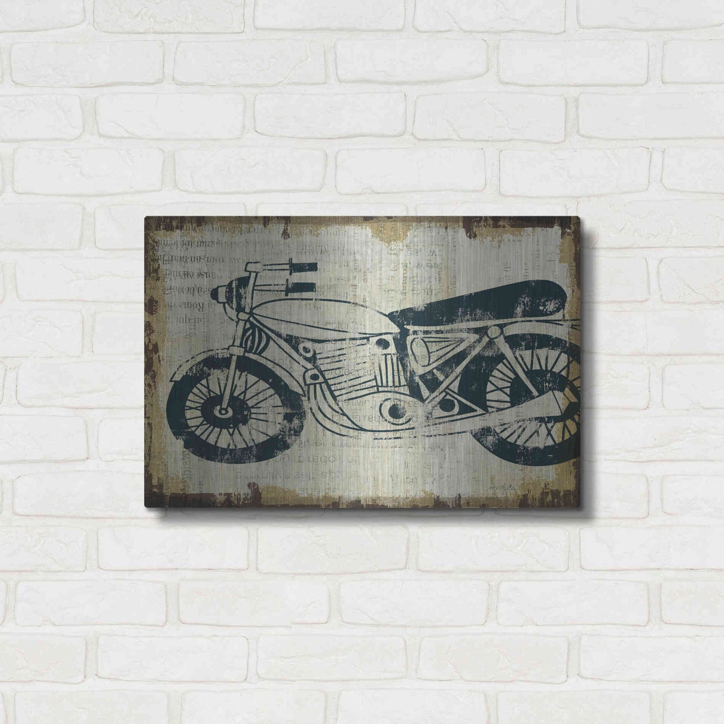 Luxe Metal Art 'American Pop Moto' by Michael Mullan, Metal Wall Art,24x16