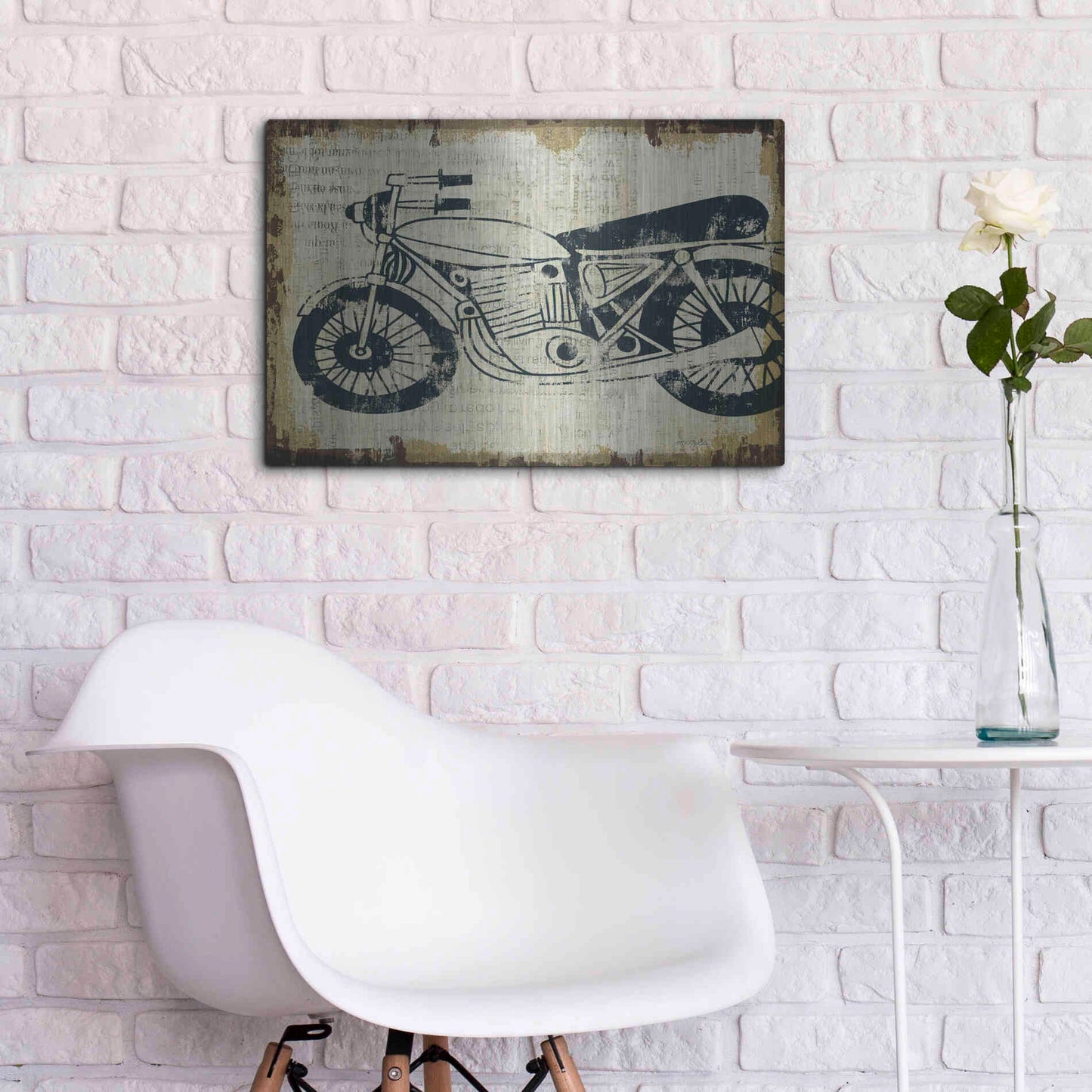 Luxe Metal Art 'American Pop Moto' by Michael Mullan, Metal Wall Art,24x16