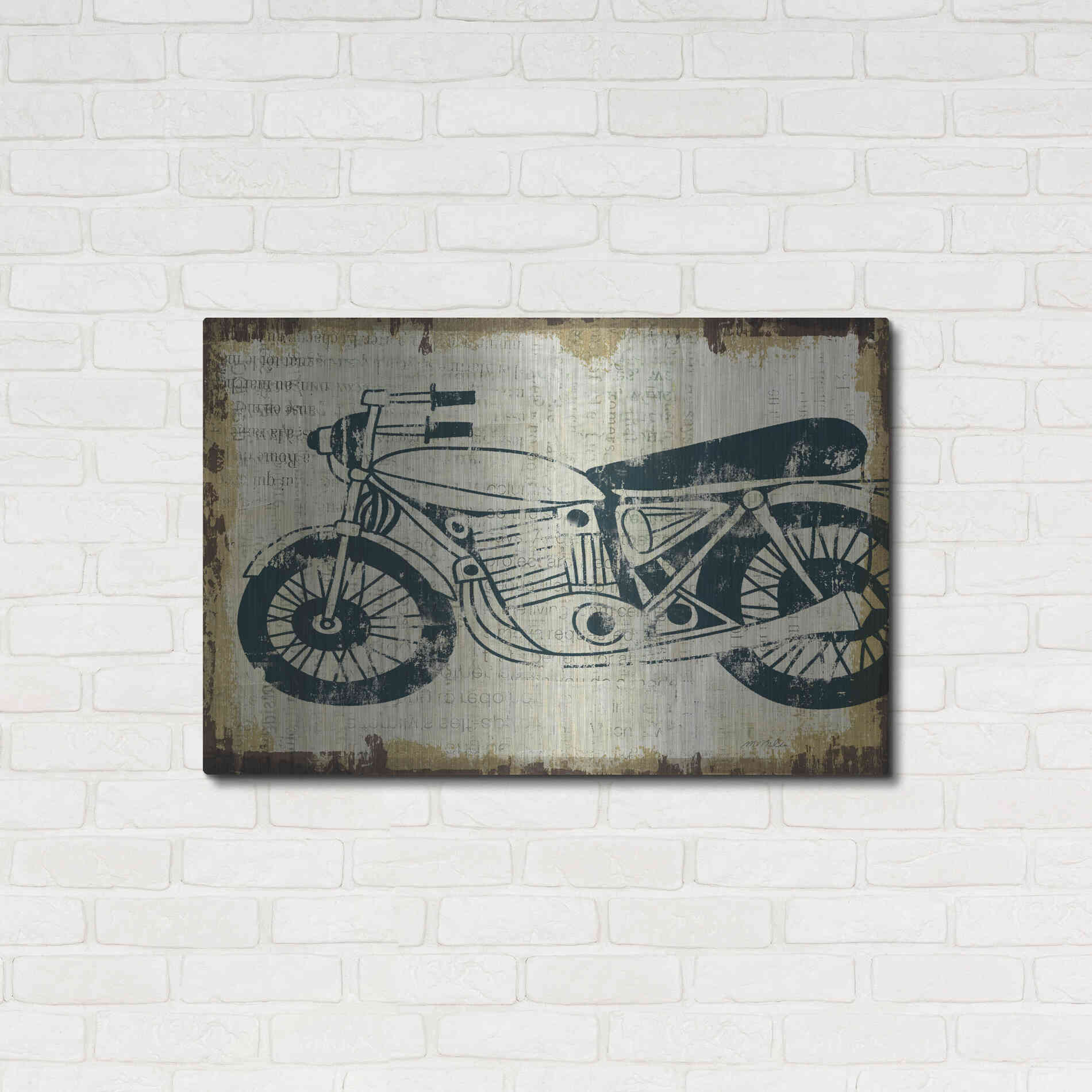 Luxe Metal Art 'American Pop Moto' by Michael Mullan, Metal Wall Art,36x24