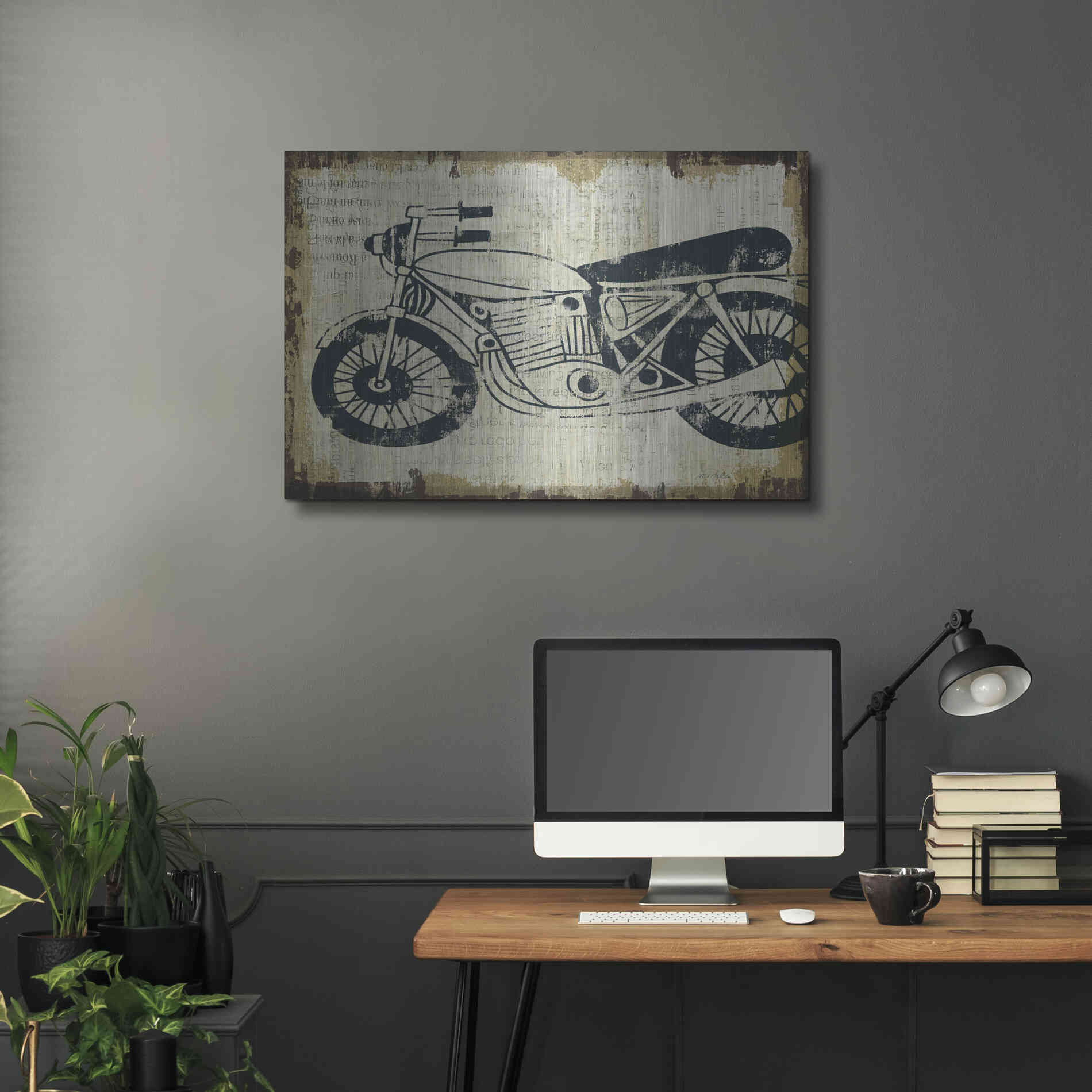Luxe Metal Art 'American Pop Moto' by Michael Mullan, Metal Wall Art,36x24