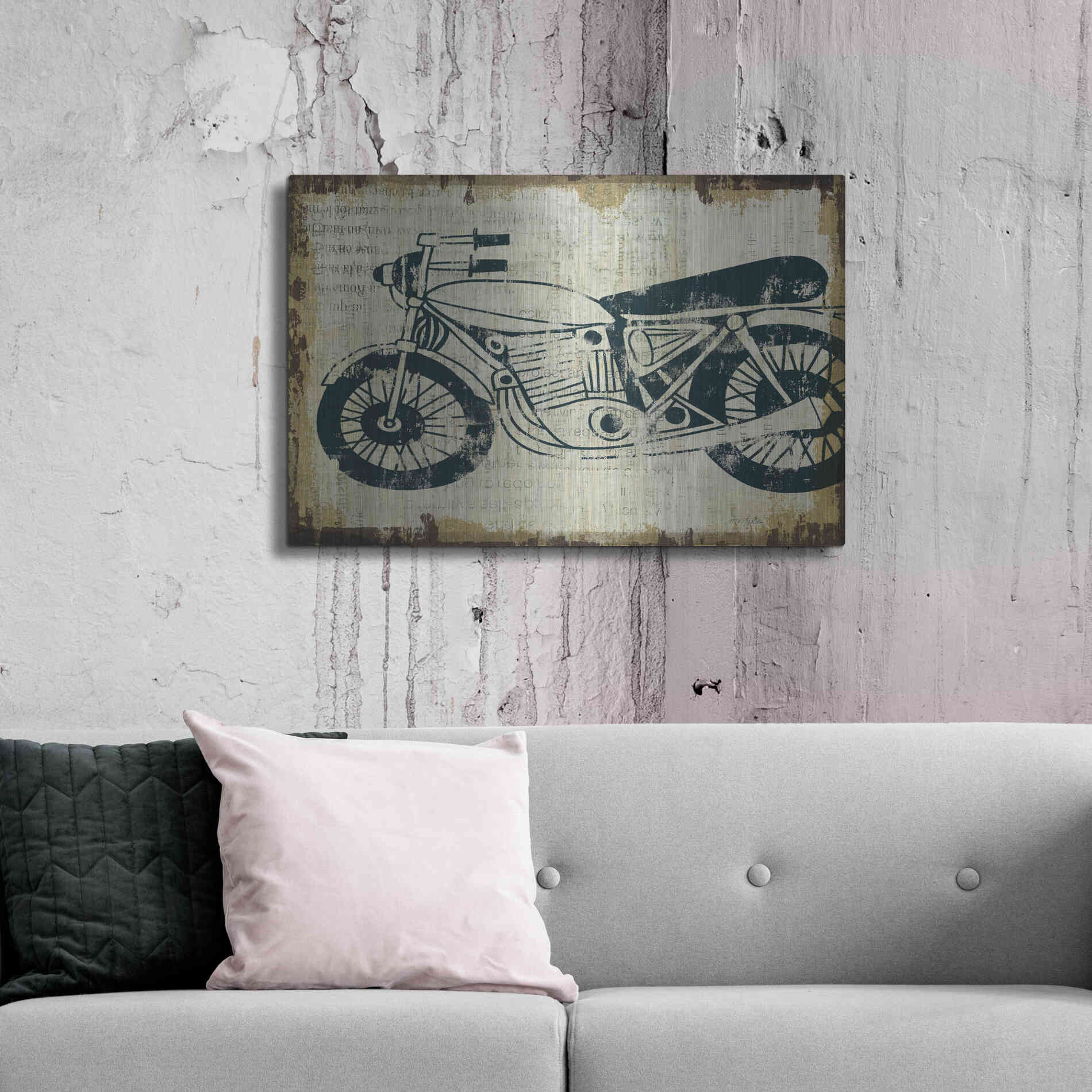 Luxe Metal Art 'American Pop Moto' by Michael Mullan, Metal Wall Art,36x24