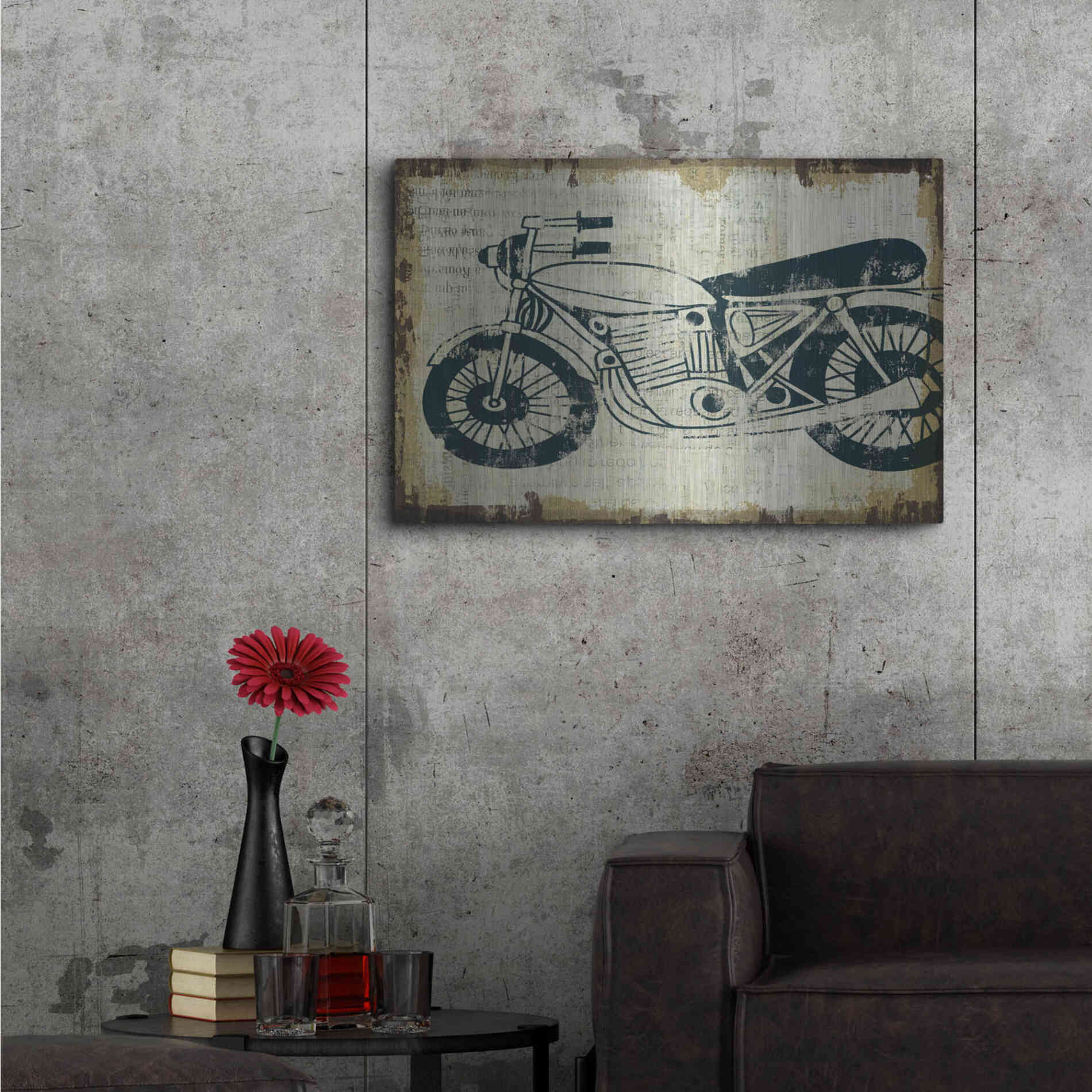 Luxe Metal Art 'American Pop Moto' by Michael Mullan, Metal Wall Art,36x24