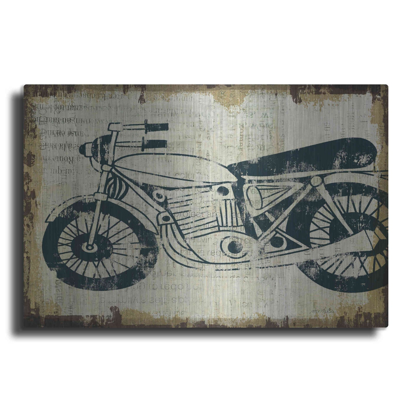 Luxe Metal Art 'American Pop Moto' by Michael Mullan, Metal Wall Art