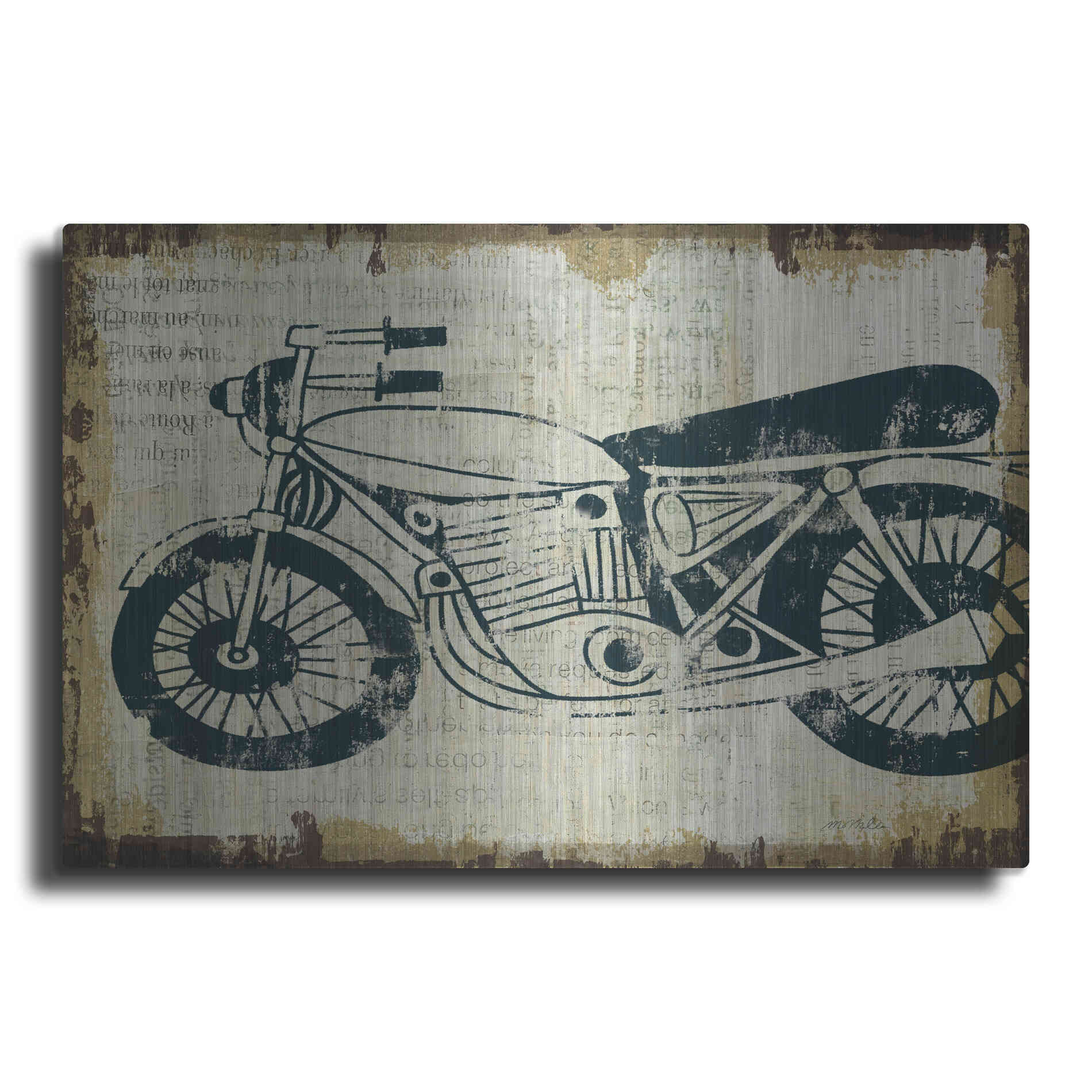 Luxe Metal Art 'American Pop Moto' by Michael Mullan, Metal Wall Art