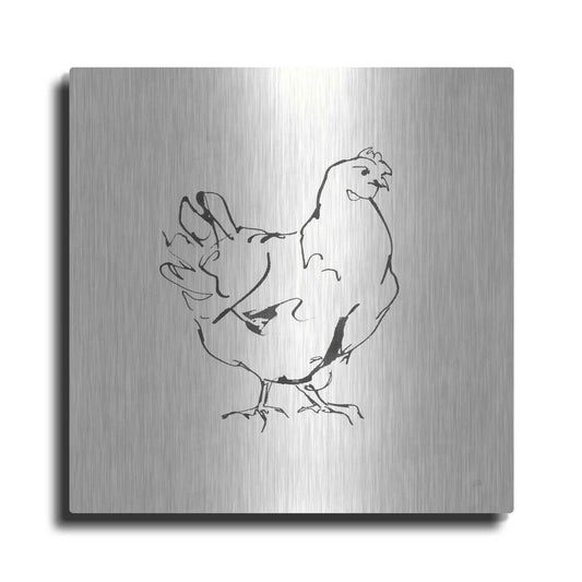Luxe Metal Art 'Line Chicken I' by Chris Paschke, Metal Wall Art