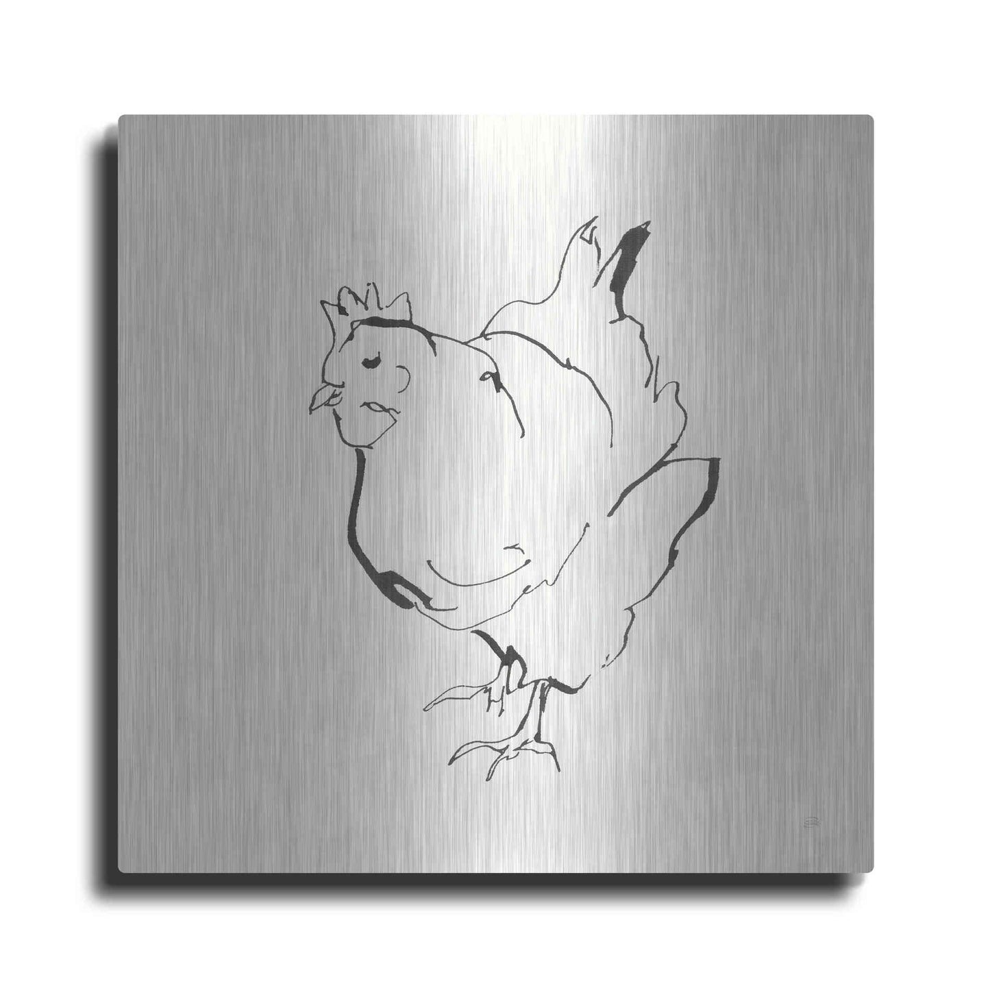 Luxe Metal Art 'Line Chicken II' by Chris Paschke, Metal Wall Art