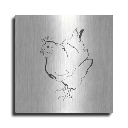 Luxe Metal Art 'Line Chicken II' by Chris Paschke, Metal Wall Art