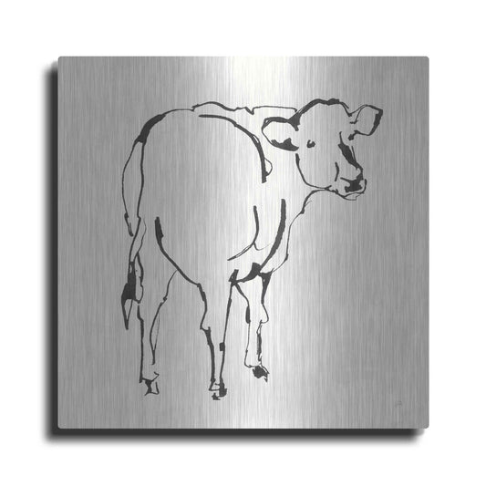Luxe Metal Art 'Line Cow' by Chris Paschke, Metal Wall Art