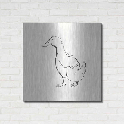 Luxe Metal Art 'Line Duck I' by Chris Paschke, Metal Wall Art,36x36