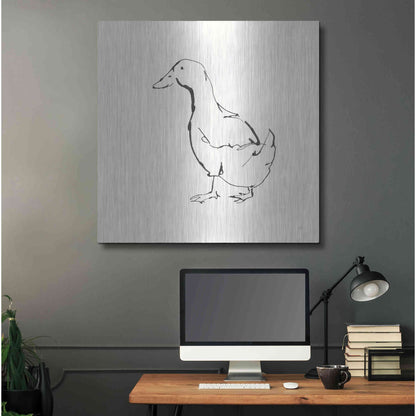 Luxe Metal Art 'Line Duck I' by Chris Paschke, Metal Wall Art,36x36