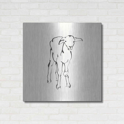 Luxe Metal Art 'Line Lamb' by Chris Paschke, Metal Wall Art,36x36