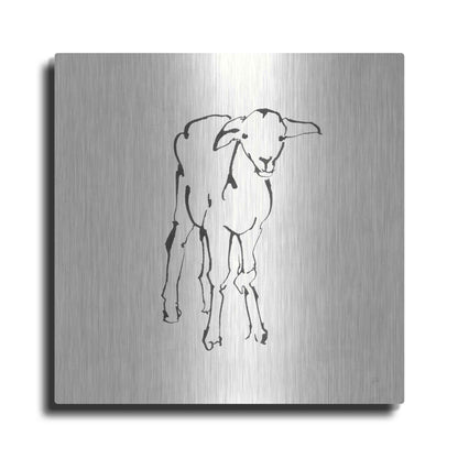 Luxe Metal Art 'Line Lamb' by Chris Paschke, Metal Wall Art