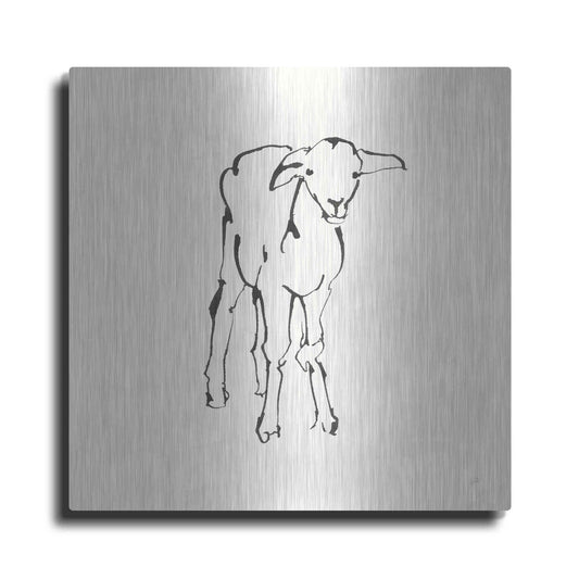 Luxe Metal Art 'Line Lamb' by Chris Paschke, Metal Wall Art