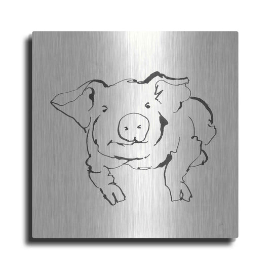 Luxe Metal Art 'Line Pig II' by Chris Paschke, Metal Wall Art