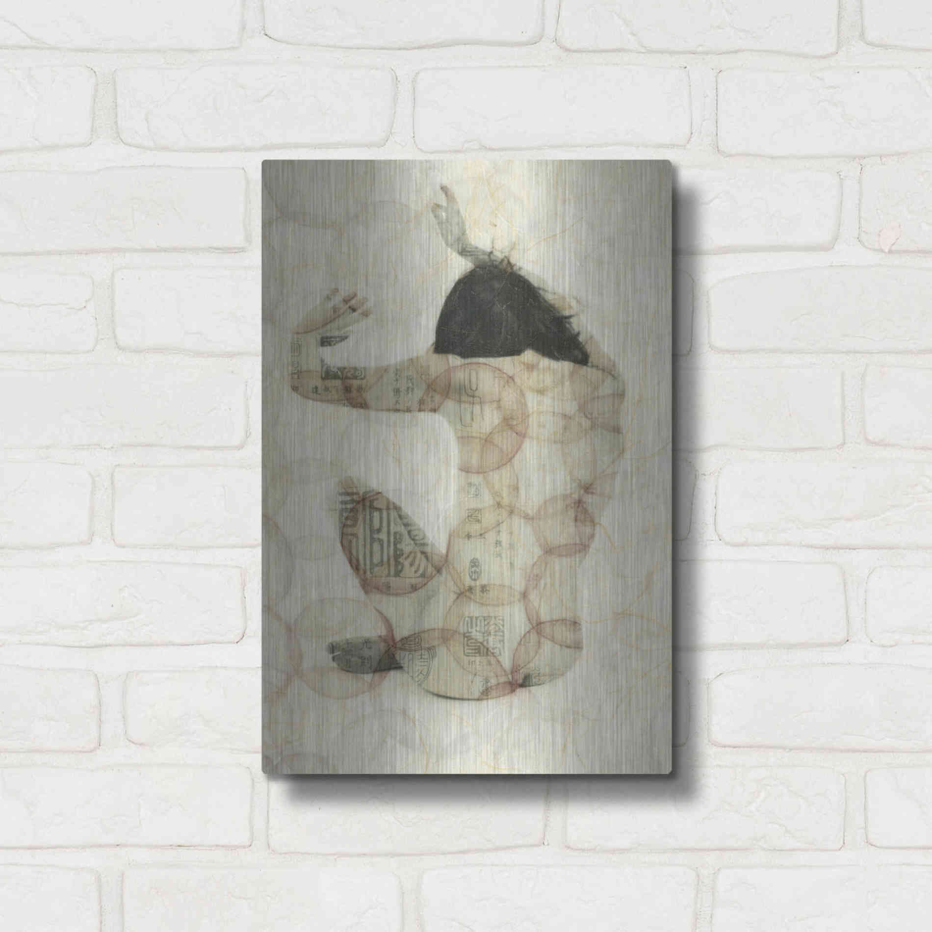 Luxe Metal Art 'Imprinted Woman' by Elena Ray, Metal Wall Art,12x16