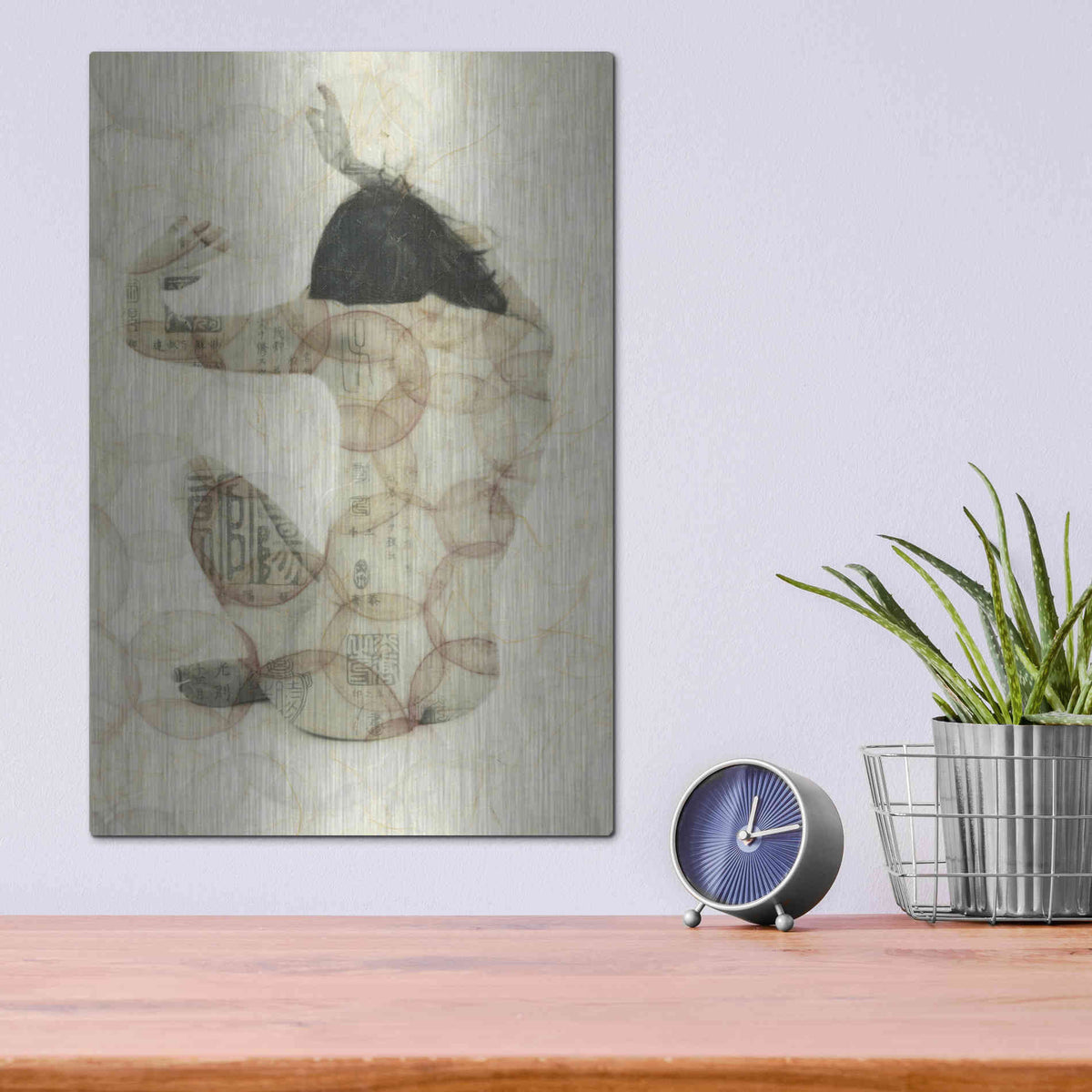 Luxe Metal Art 'Imprinted Woman' by Elena Ray, Metal Wall Art,12x16