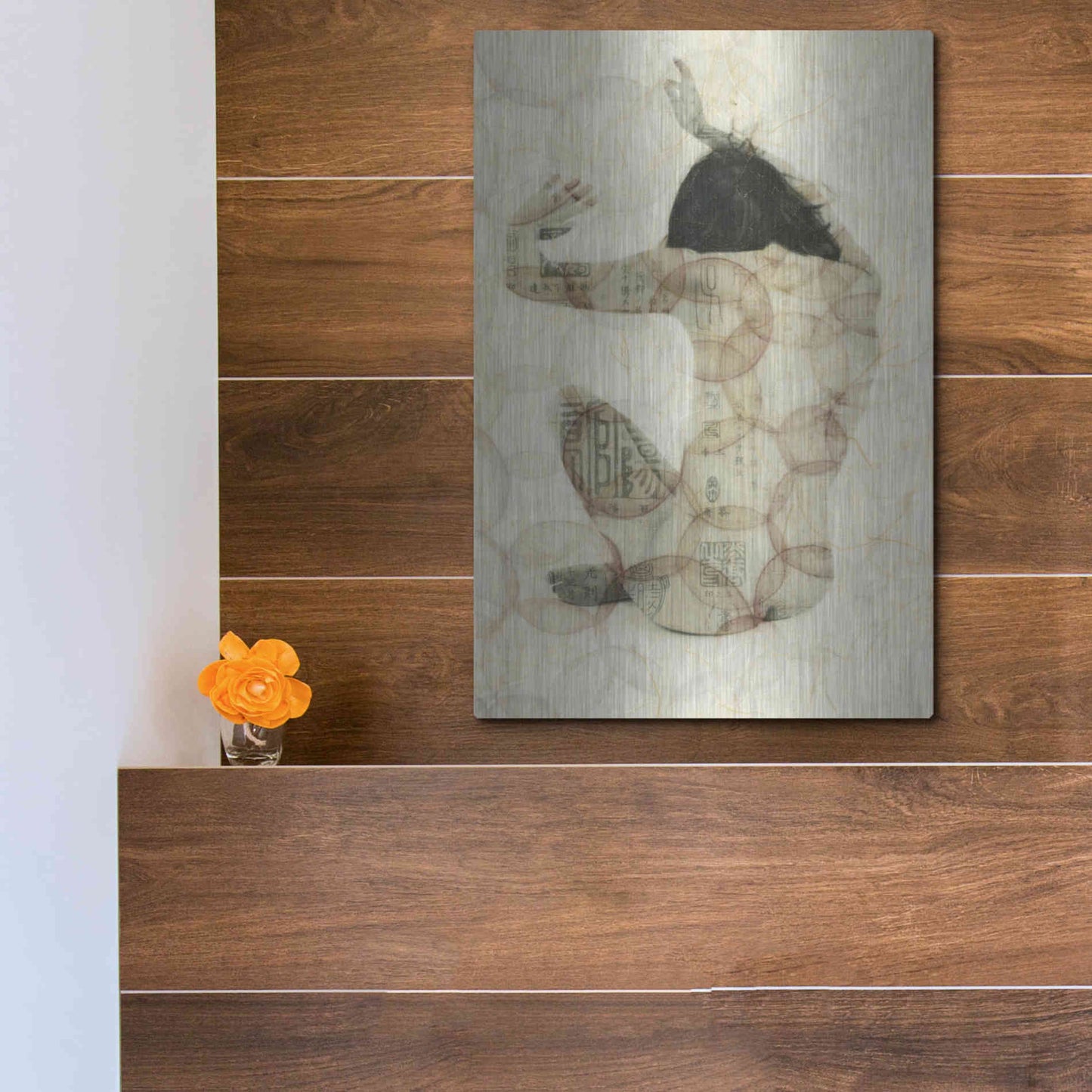 Luxe Metal Art 'Imprinted Woman' by Elena Ray, Metal Wall Art,12x16