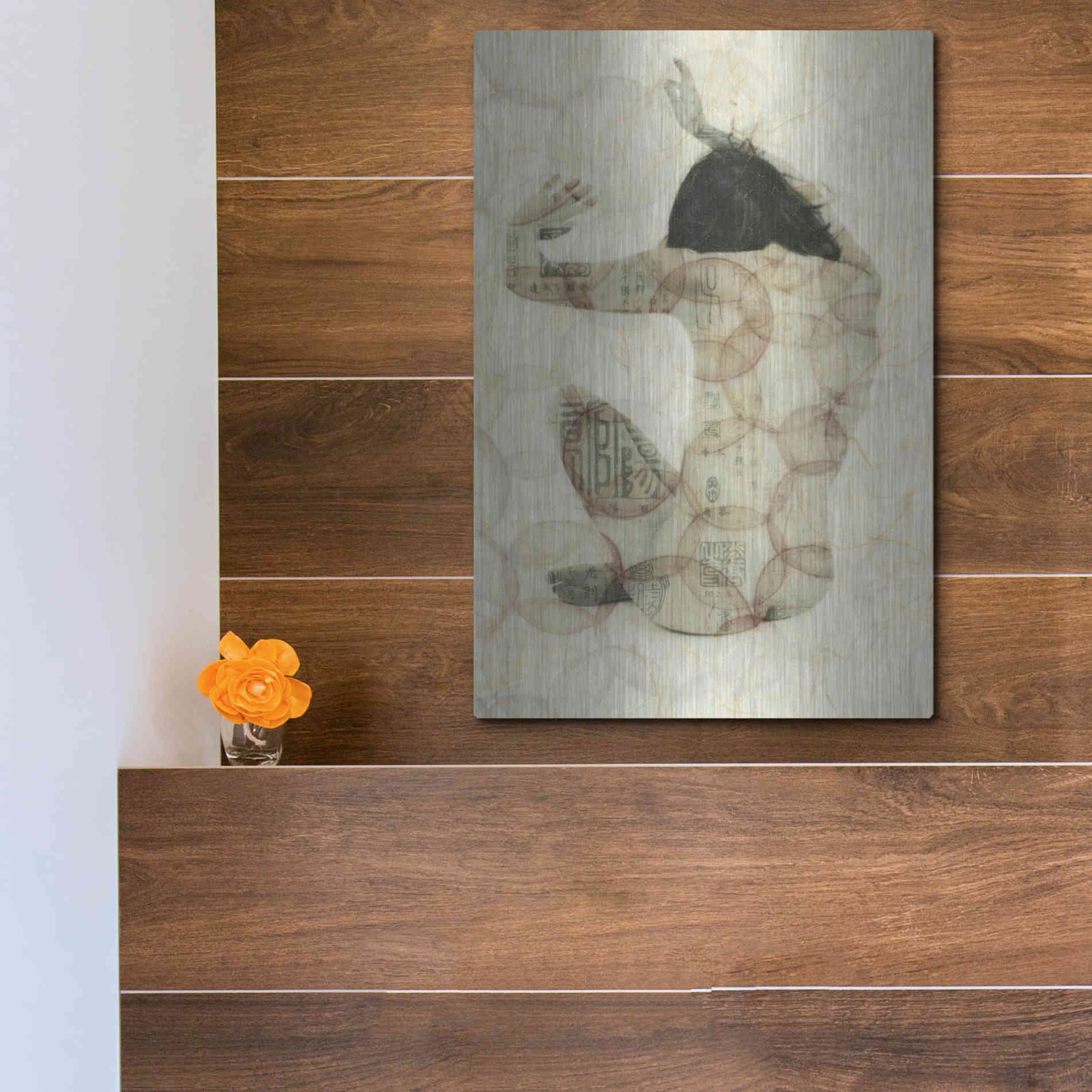 Luxe Metal Art 'Imprinted Woman' by Elena Ray, Metal Wall Art,12x16