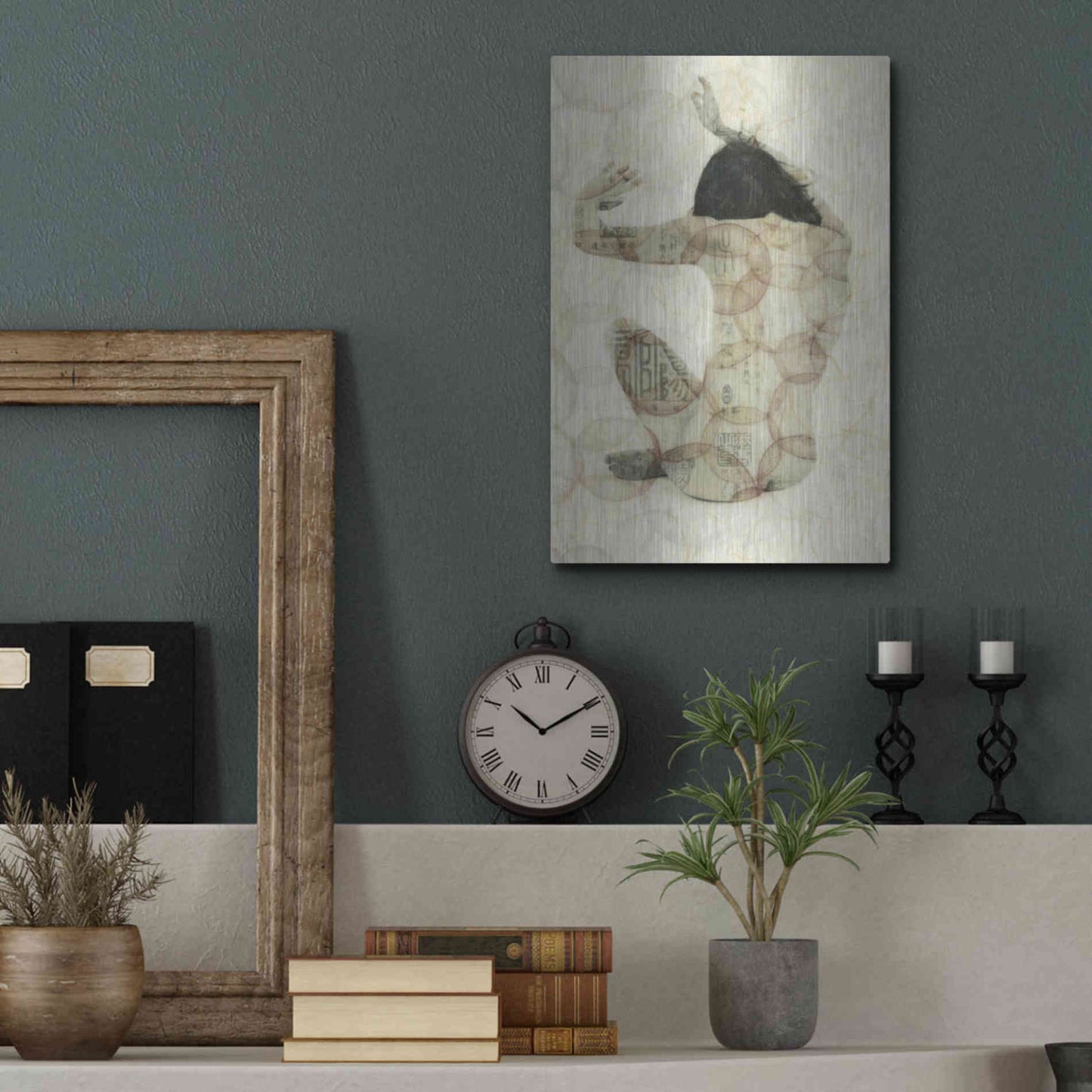 Luxe Metal Art 'Imprinted Woman' by Elena Ray, Metal Wall Art,12x16