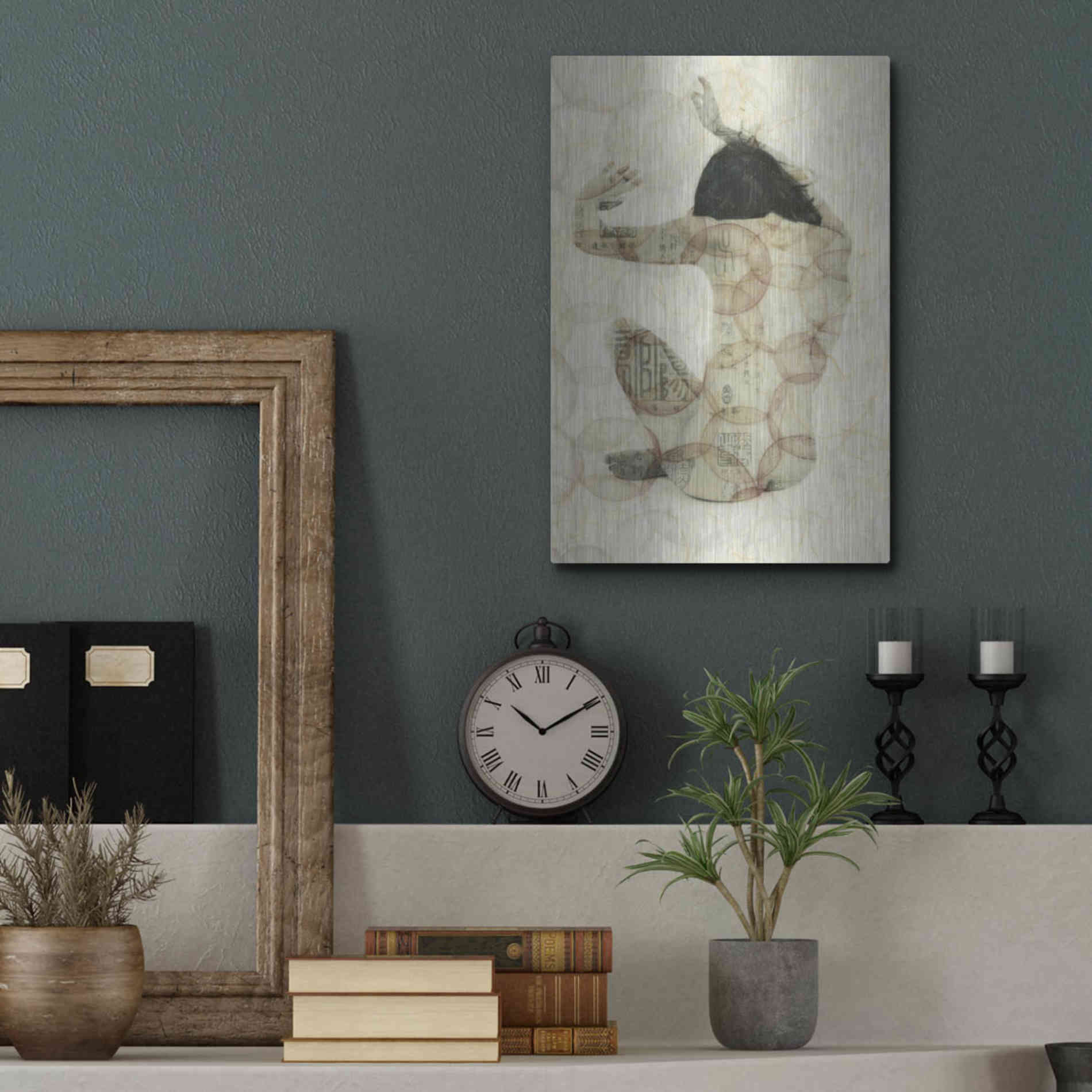 Luxe Metal Art 'Imprinted Woman' by Elena Ray, Metal Wall Art,12x16