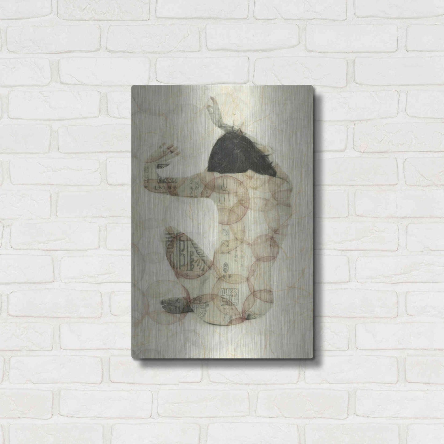 Luxe Metal Art 'Imprinted Woman' by Elena Ray, Metal Wall Art,16x24