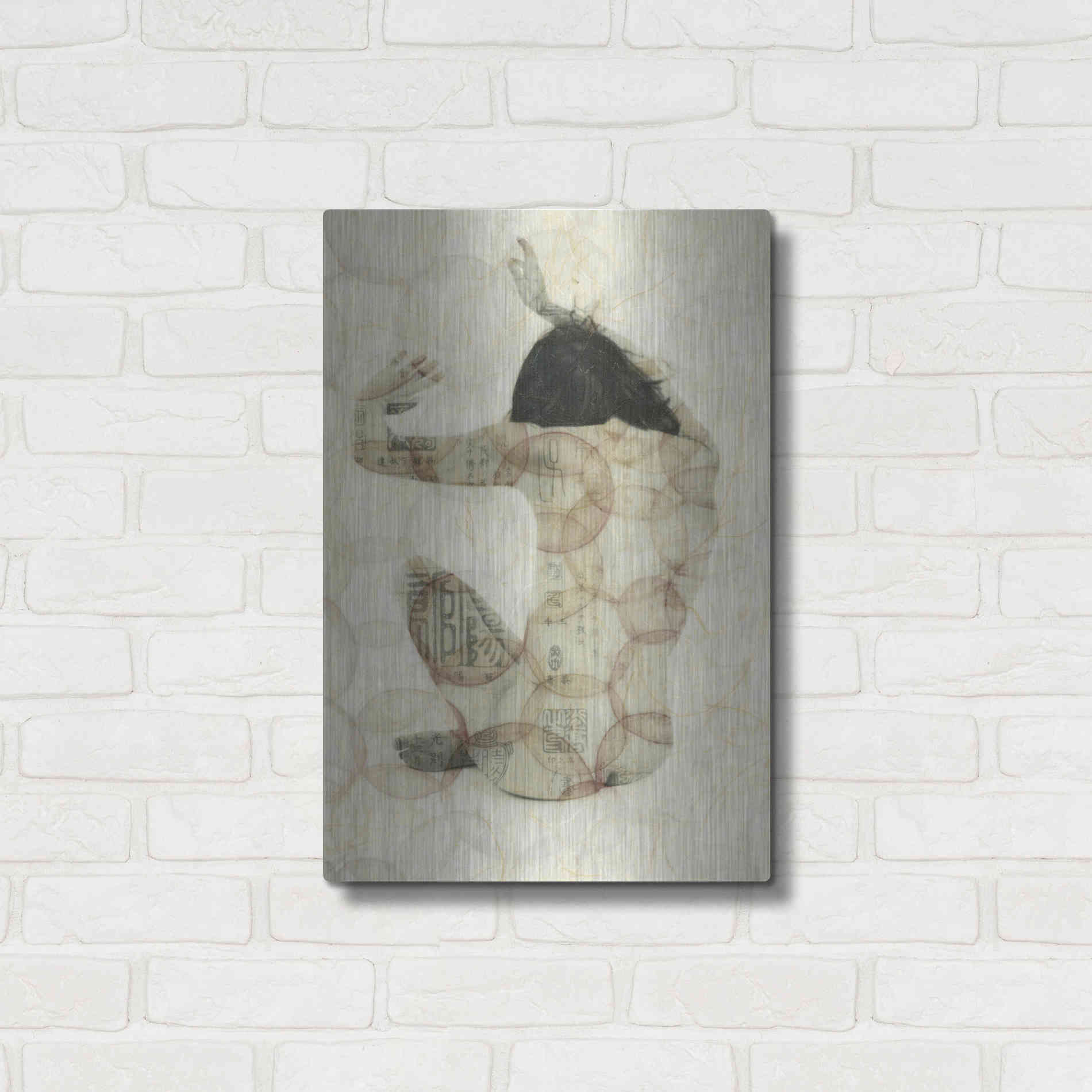 Luxe Metal Art 'Imprinted Woman' by Elena Ray, Metal Wall Art,16x24