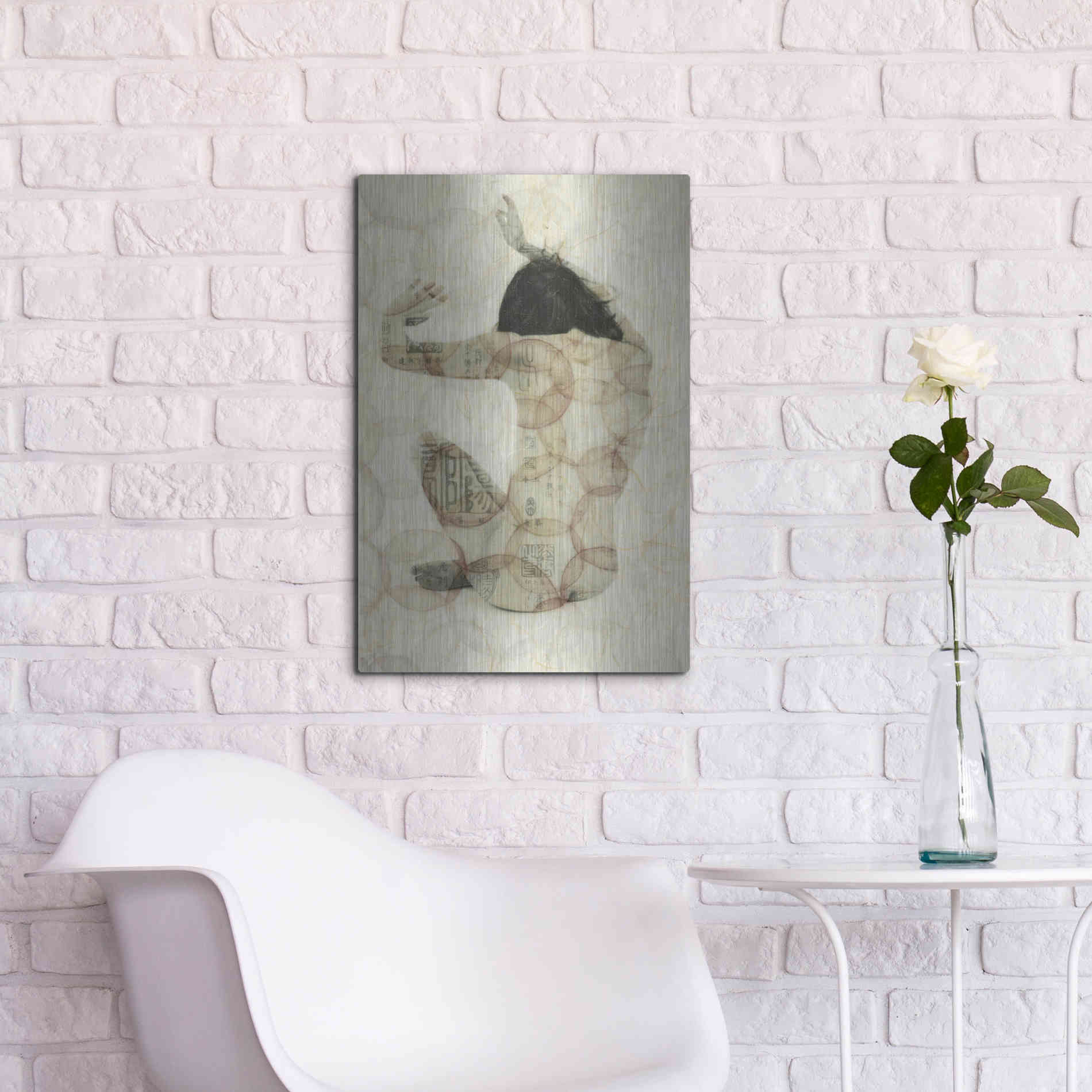 Luxe Metal Art 'Imprinted Woman' by Elena Ray, Metal Wall Art,16x24