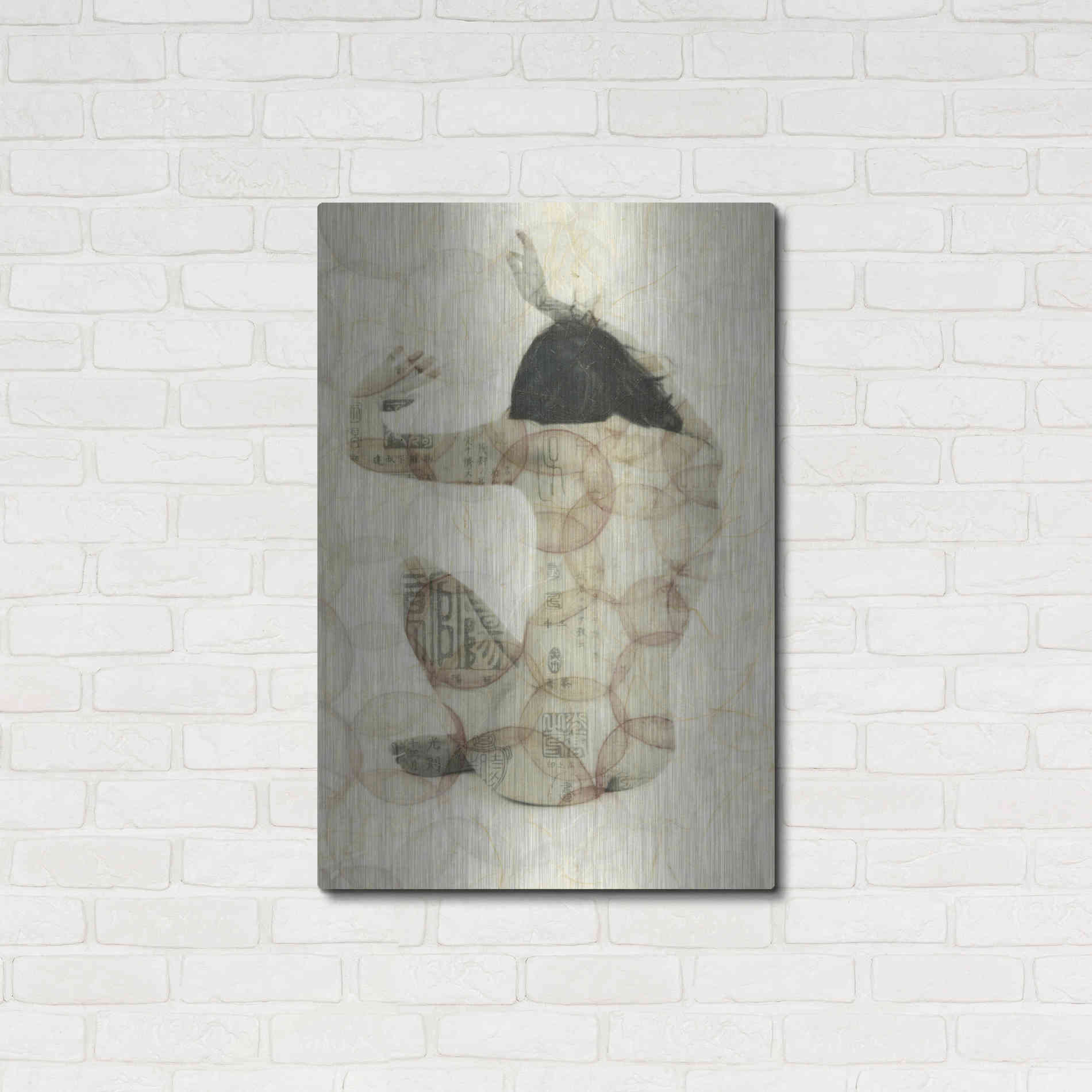 Luxe Metal Art 'Imprinted Woman' by Elena Ray, Metal Wall Art,24x36