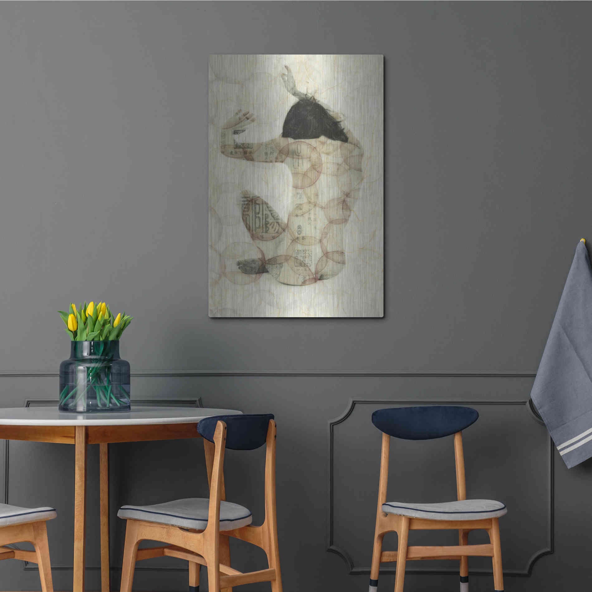 Luxe Metal Art 'Imprinted Woman' by Elena Ray, Metal Wall Art,24x36