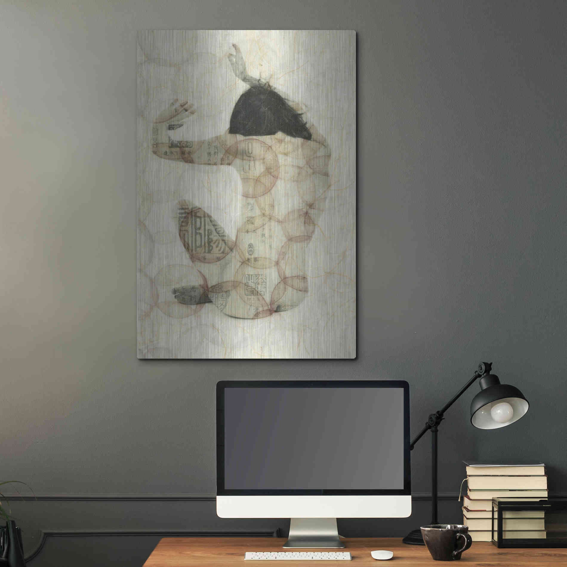 Luxe Metal Art 'Imprinted Woman' by Elena Ray, Metal Wall Art,24x36