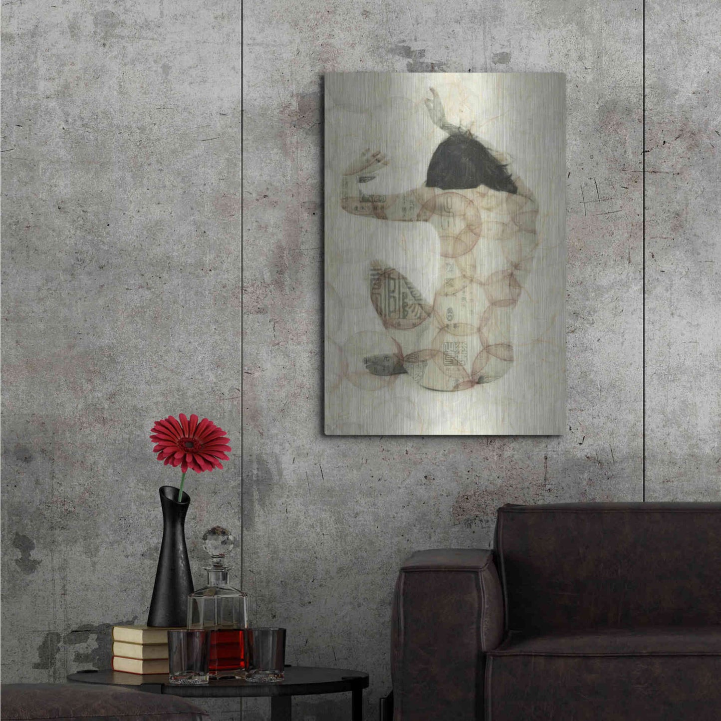 Luxe Metal Art 'Imprinted Woman' by Elena Ray, Metal Wall Art,24x36