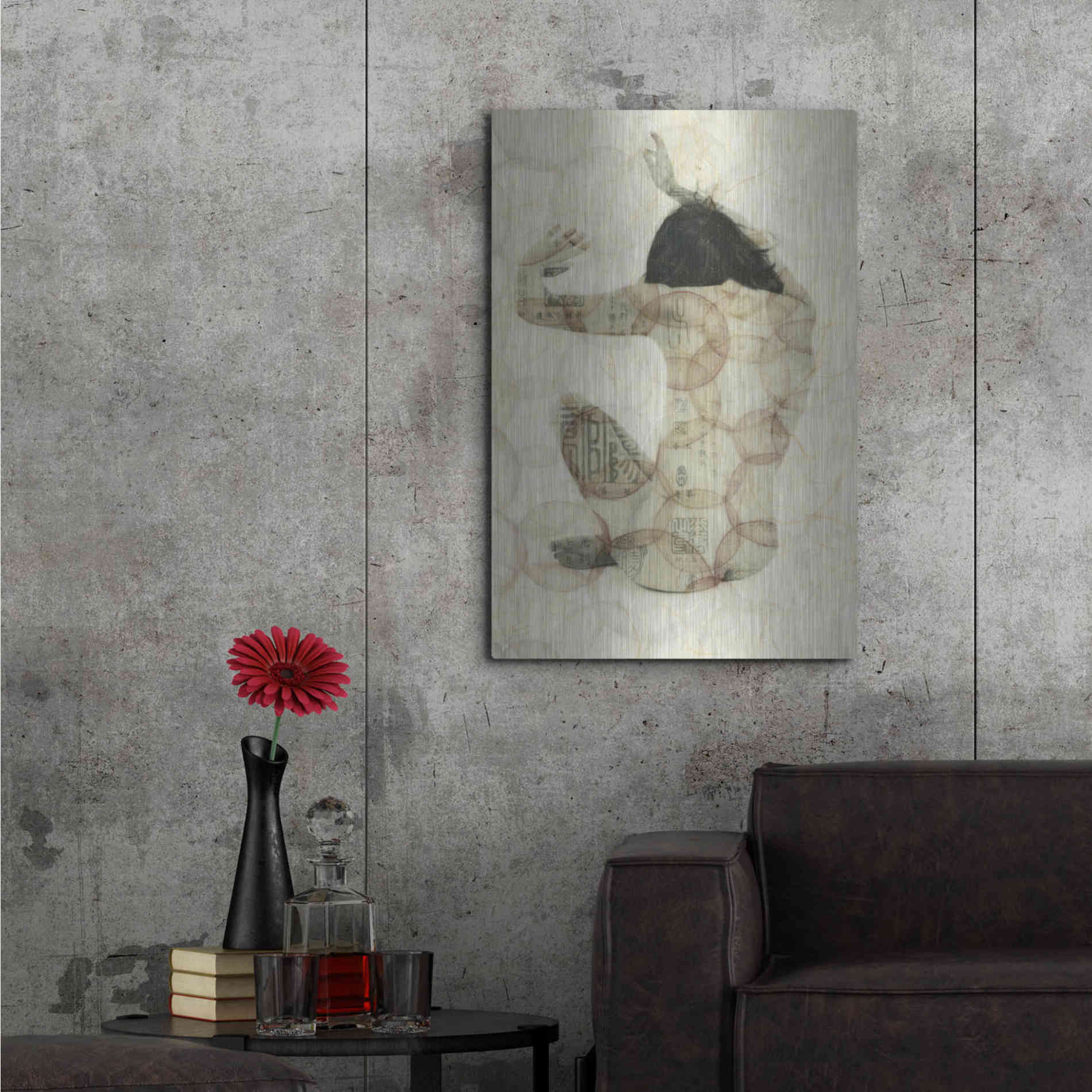 Luxe Metal Art 'Imprinted Woman' by Elena Ray, Metal Wall Art,24x36