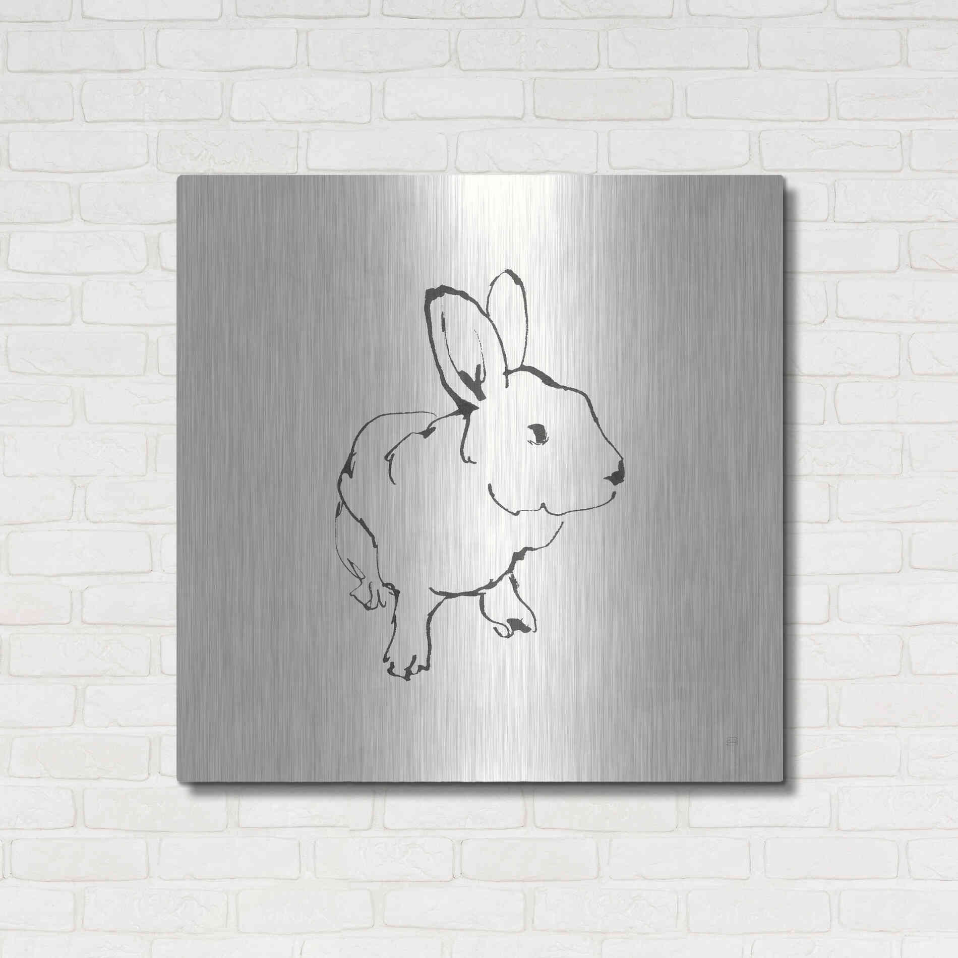 Luxe Metal Art 'Line Bunny II' by Chris Paschke, Metal Wall Art,36x36