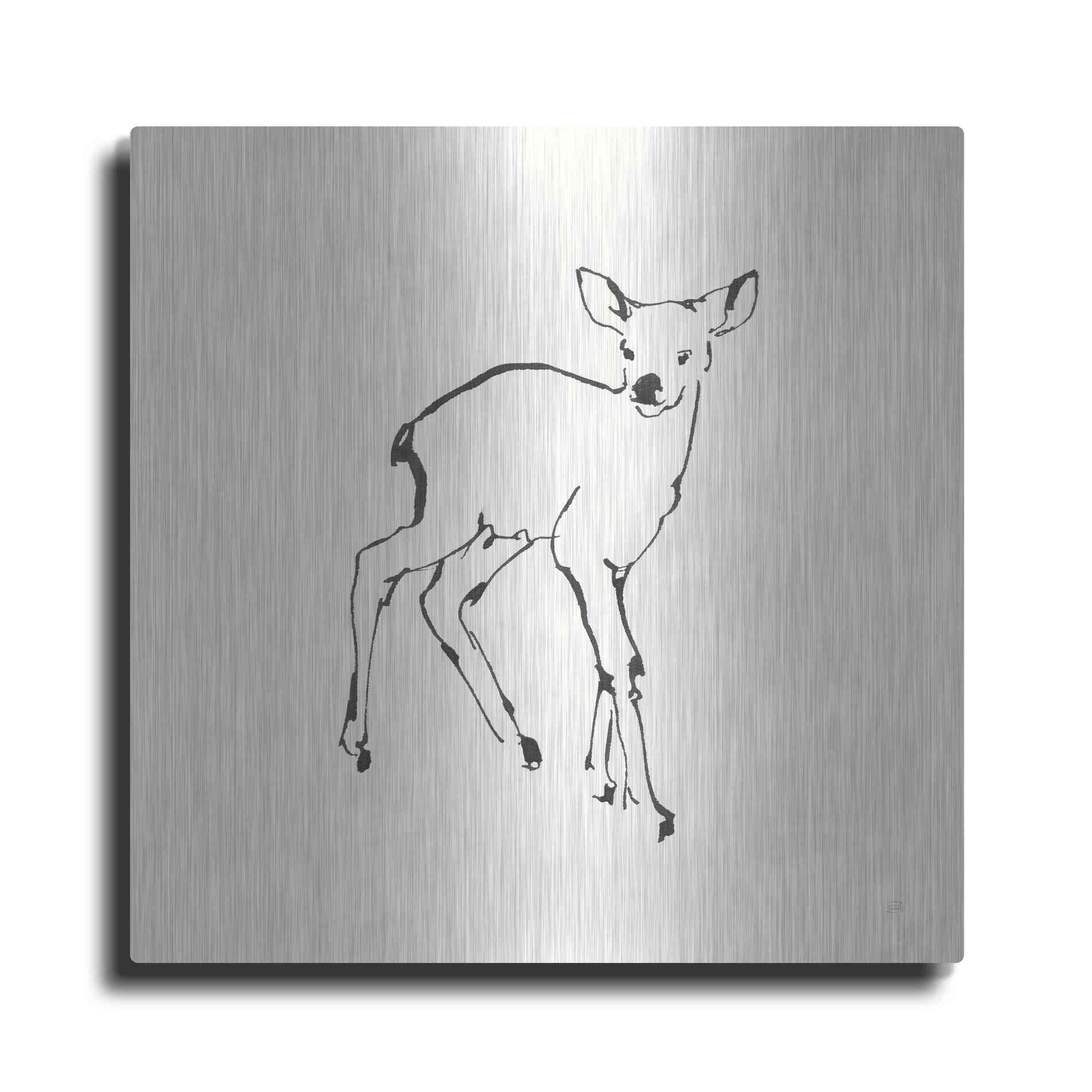 Luxe Metal Art 'Line Fawn' by Chris Paschke, Metal Wall Art