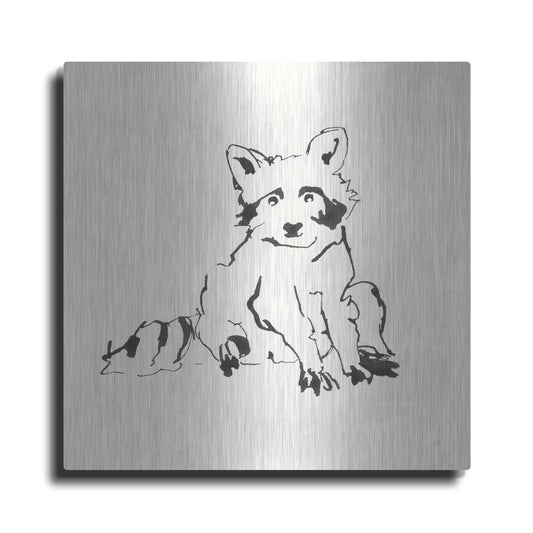 Luxe Metal Art 'Line Raccoon' by Chris Paschke, Metal Wall Art