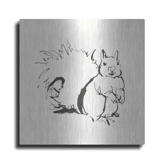 Luxe Metal Art 'Line Squirrel' by Chris Paschke, Metal Wall Art