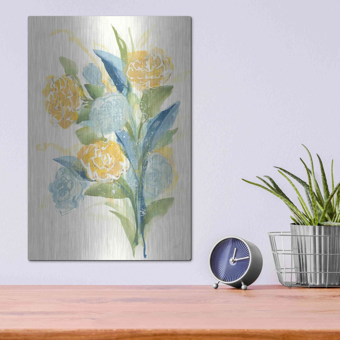 Luxe Metal Art 'Sunshine Bouquet I' by Chris Paschke, Metal Wall Art,12x16