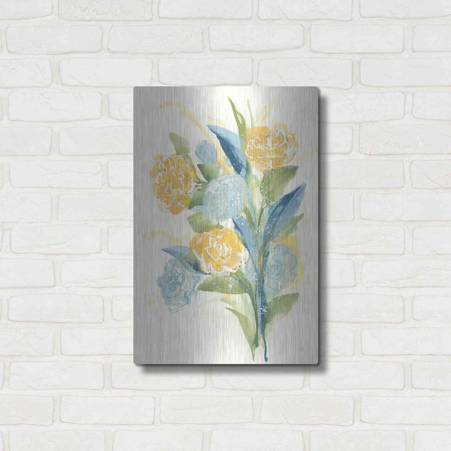 Luxe Metal Art 'Sunshine Bouquet I' by Chris Paschke, Metal Wall Art,16x24